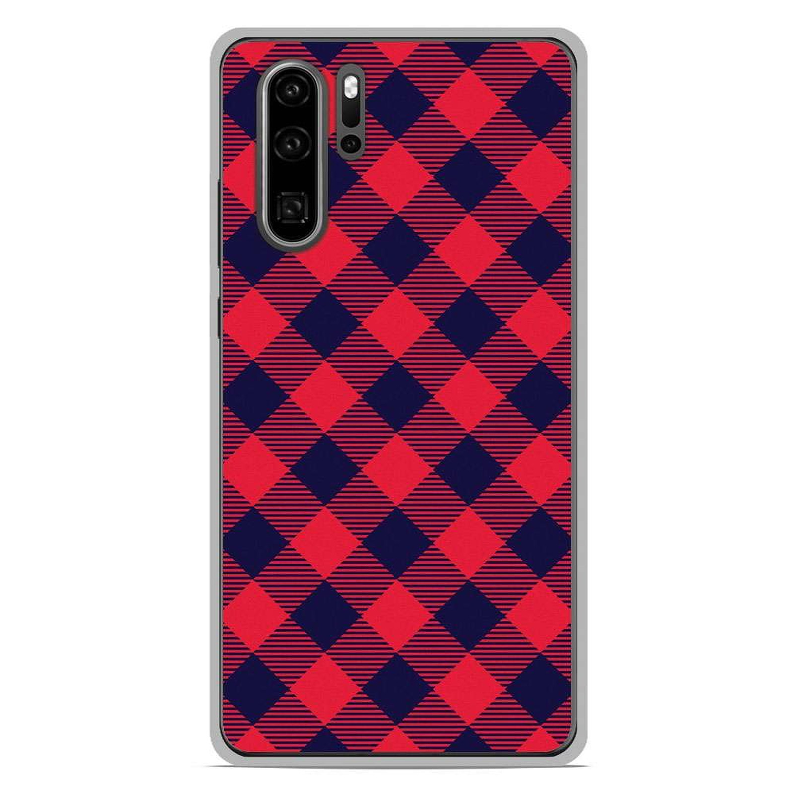 1001 Coques Coque silicone gel Huawei P30 Pro motif Tartan Rouge - Coque telephone 1001Coques