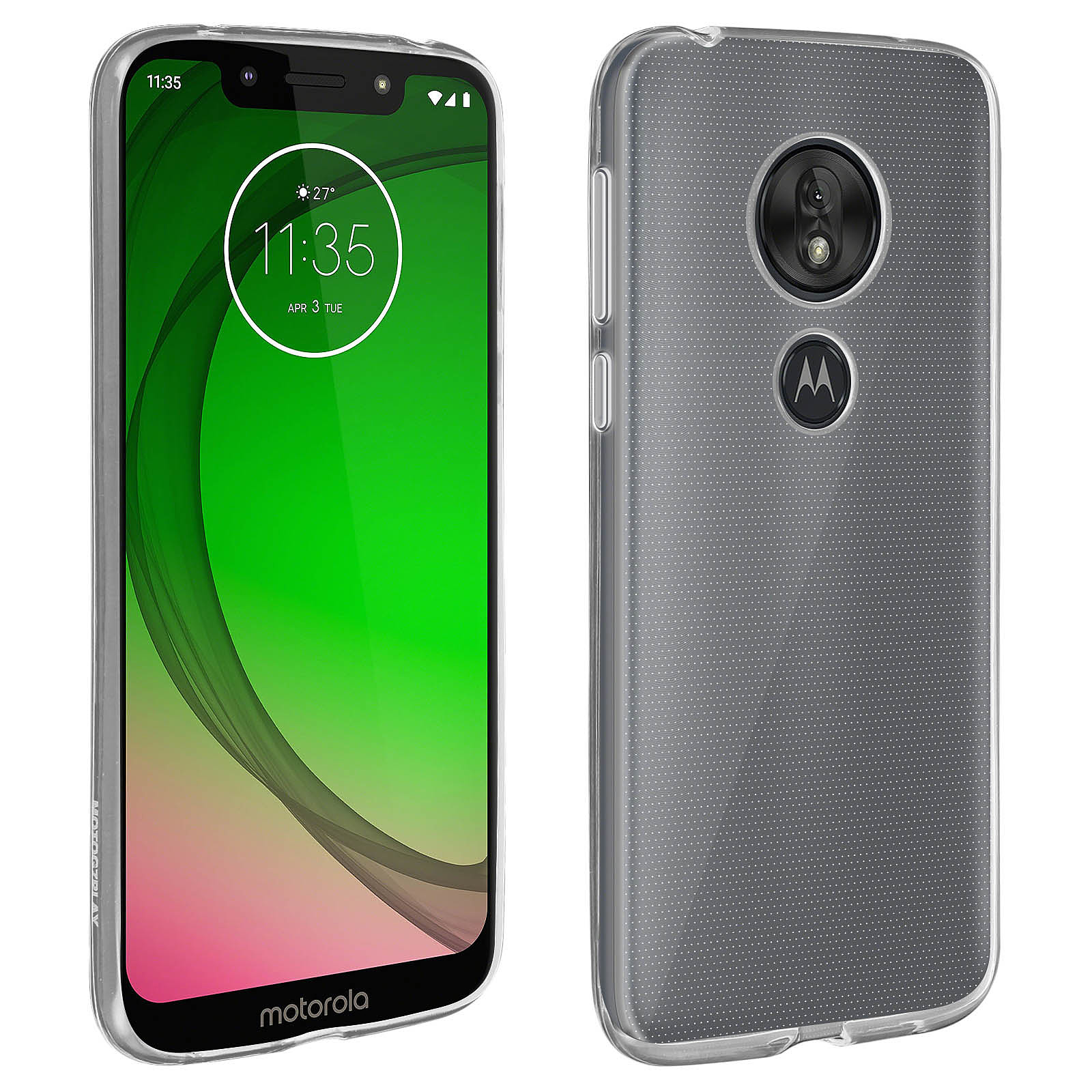 Avizar Coque Motorola Moto G7 Play Silicone Souple Ultra-fine Anti-rayure - Transparent - Coque telephone Avizar