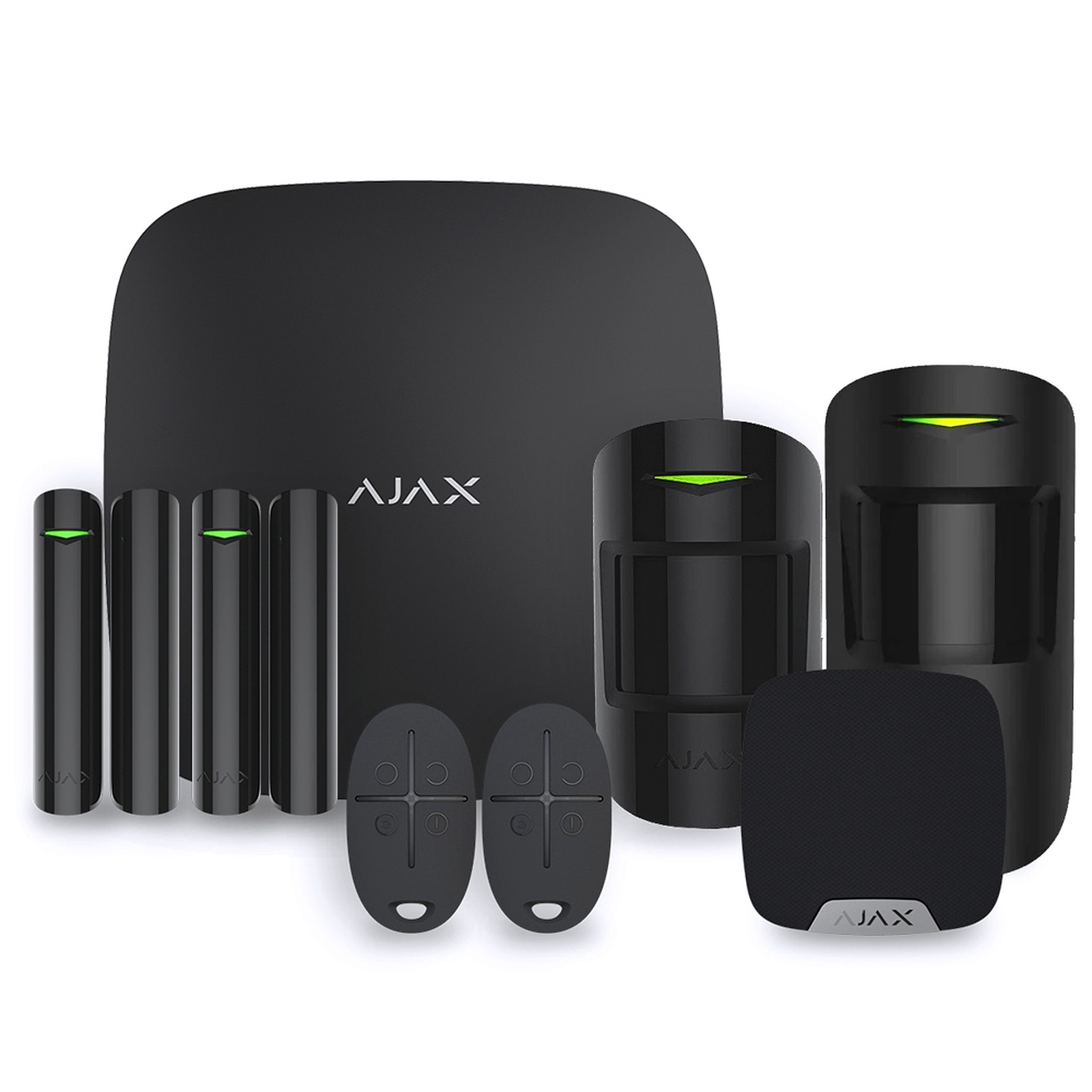 Pack Ajax - Alarme maison Hub 2 Plus Noir - Kit 2 Ajax System - Kit alarme Ajax Systems