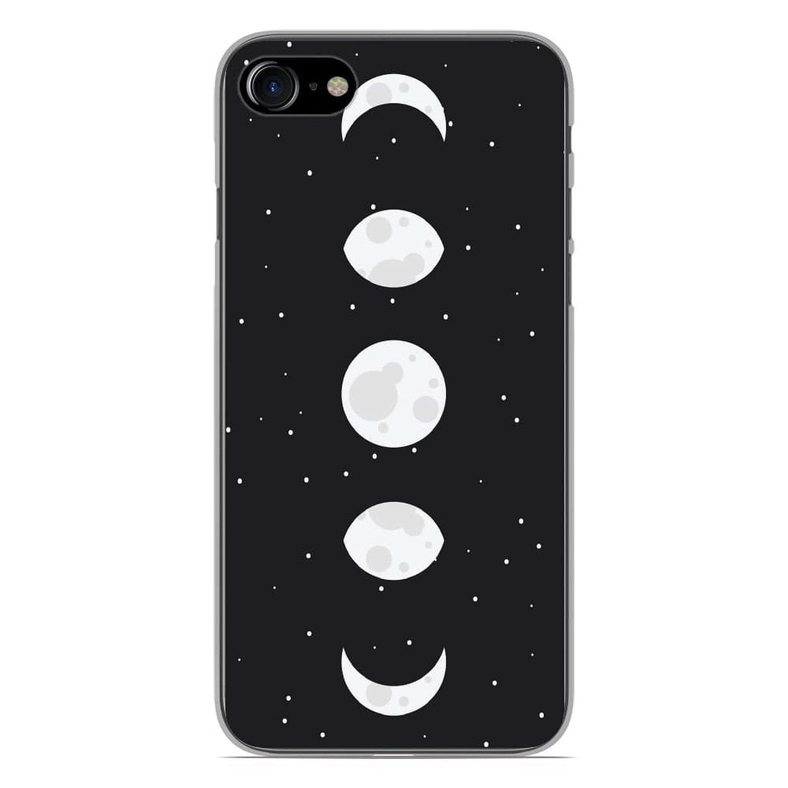 1001 Coques Coque silicone gel Apple iPhone 8 motif Phase de Lune - Coque telephone 1001Coques