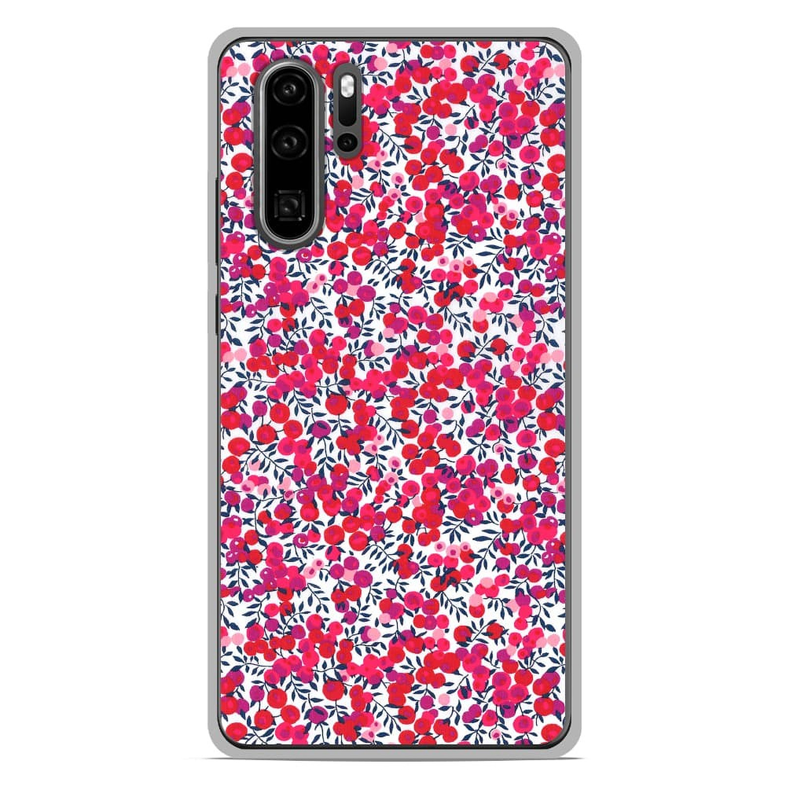 1001 Coques Coque silicone gel Huawei P30 Pro motif Liberty Wiltshire Rouge - Coque telephone 1001Coques