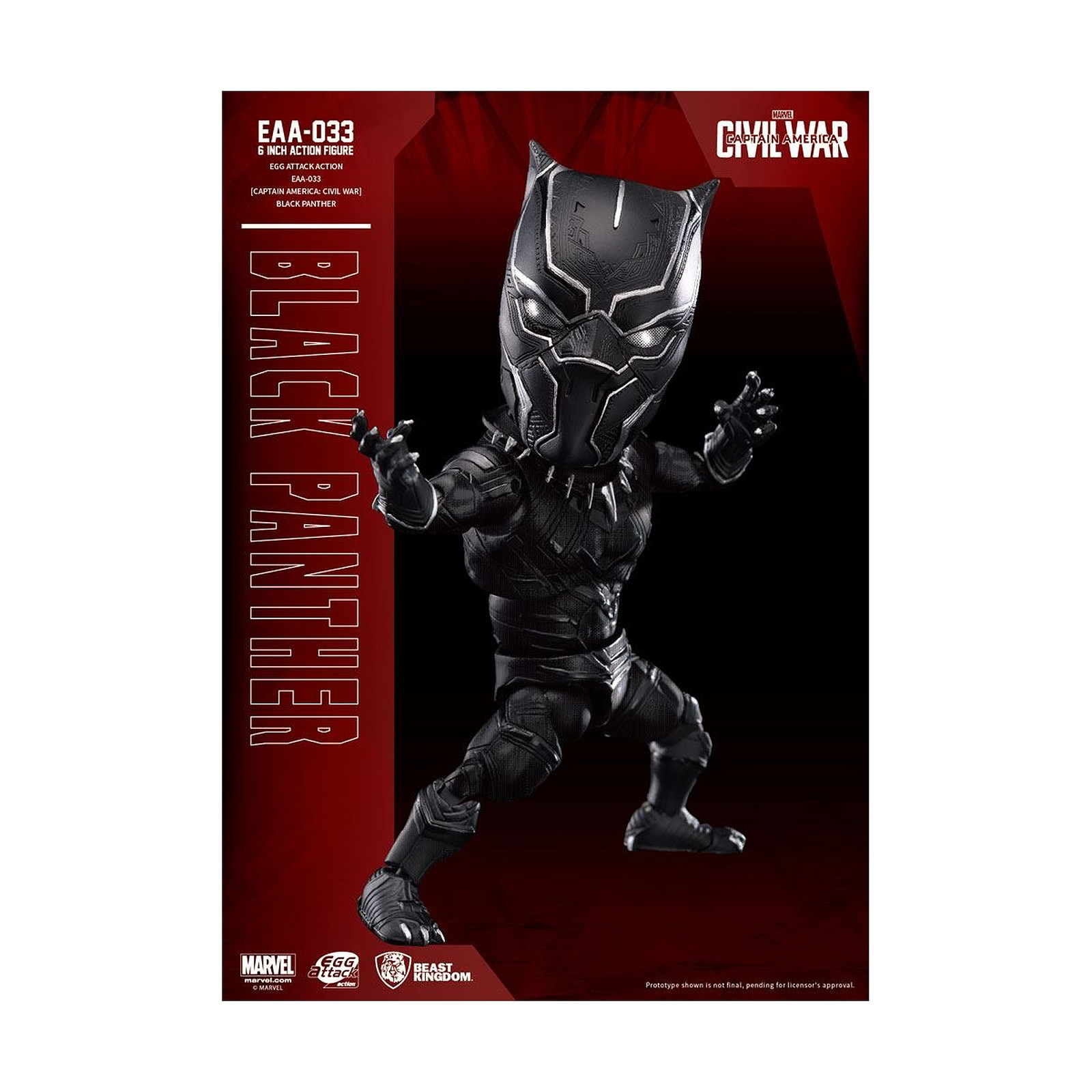 Captain America Civil War - Figurine Egg Attack figurine Black Panther 15 cm - Figurines Beast Kingdom Toys