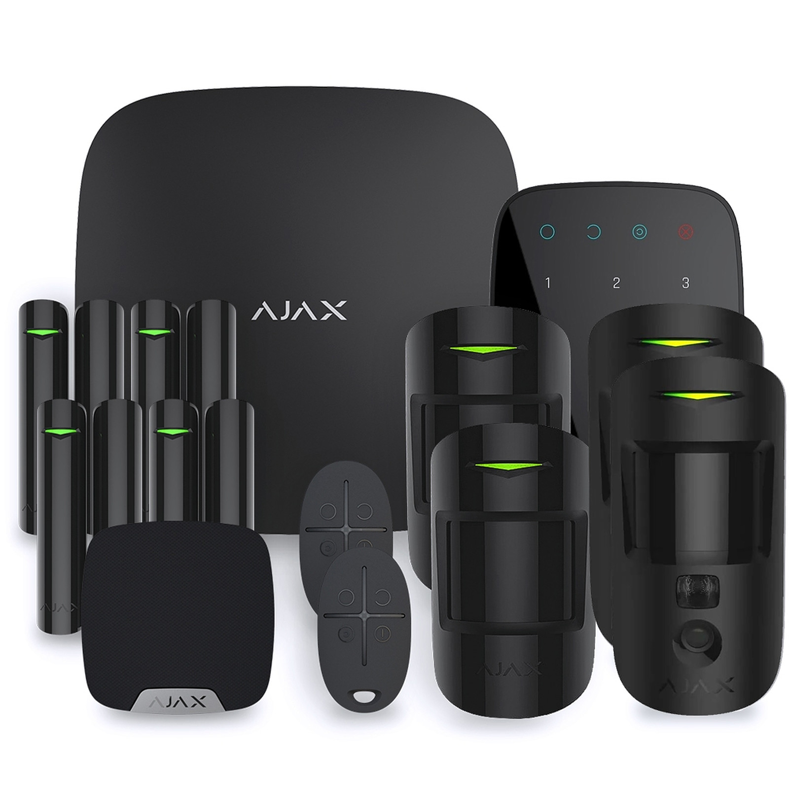 Pack Ajax - Alarme maison Hub 2 Noir - Kit 4 Ajax System - Kit alarme Ajax Systems