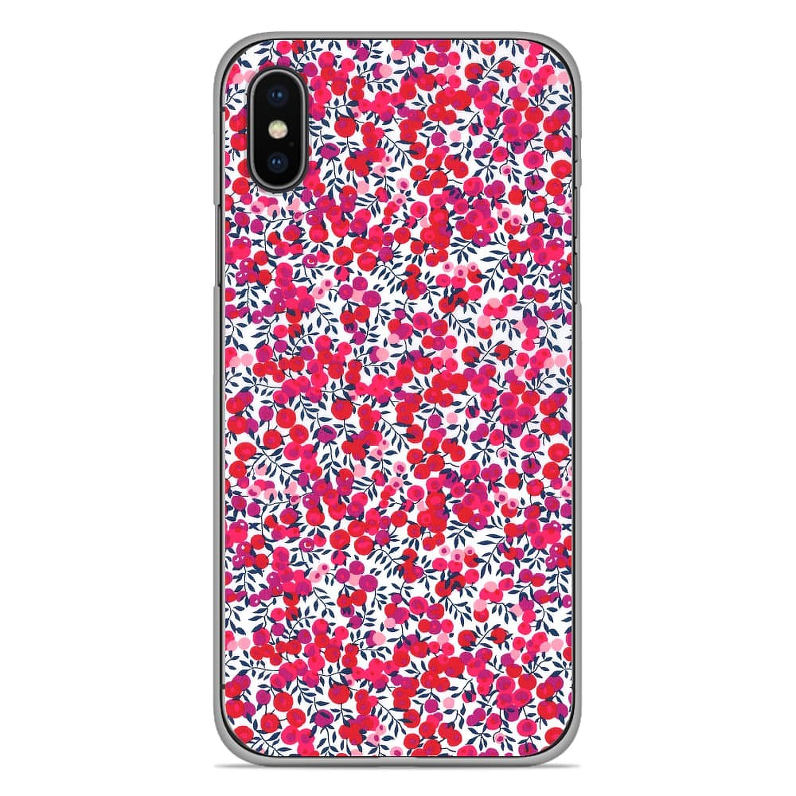 1001 Coques Coque silicone gel Apple iPhone XS Max motif Liberty Wiltshire Rouge - Coque telephone 1001Coques