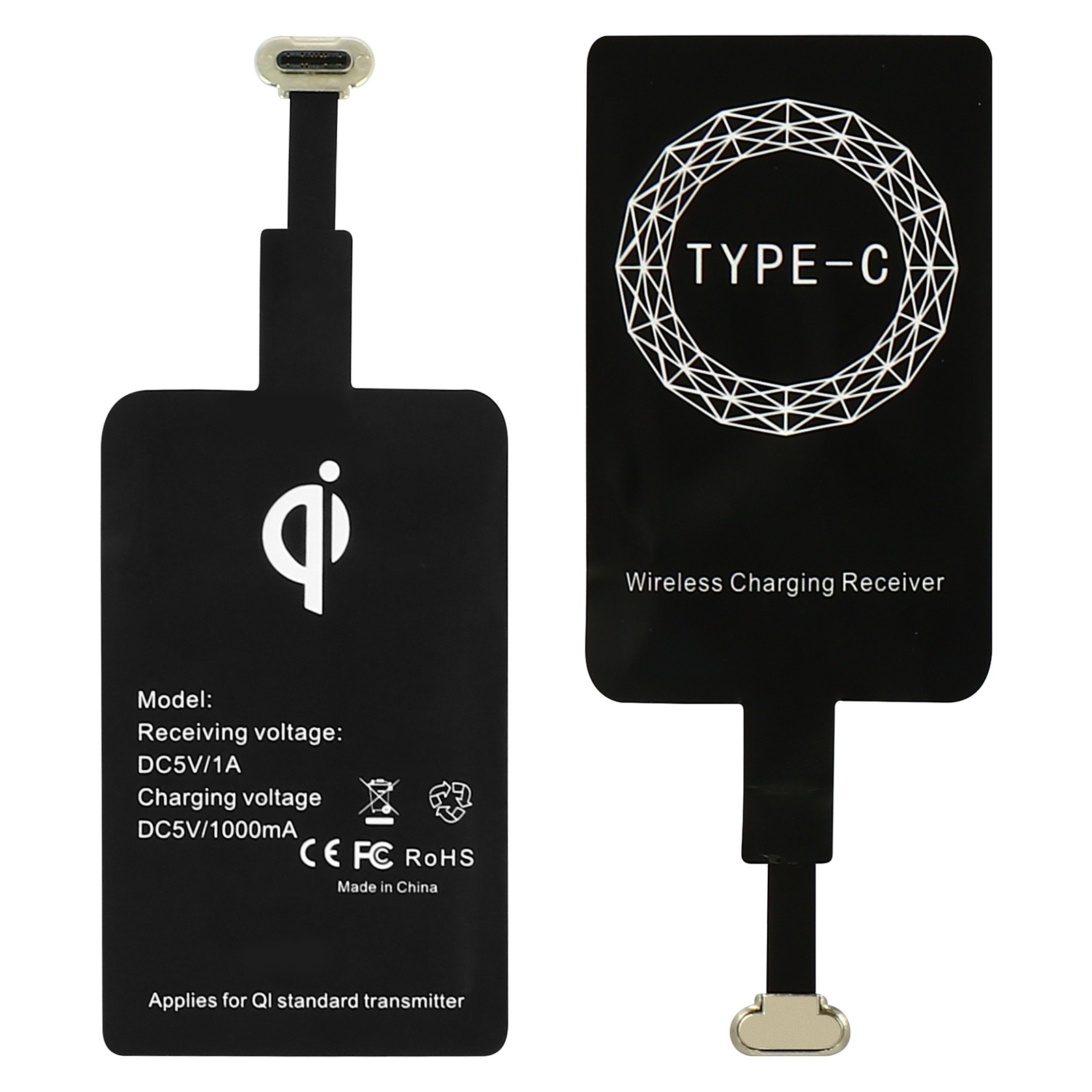 Avizar Pack Chargeur Qi et Nappe de Transformation USB Type C Charge Sans Fil Noir - Chargeur telephone Avizar
