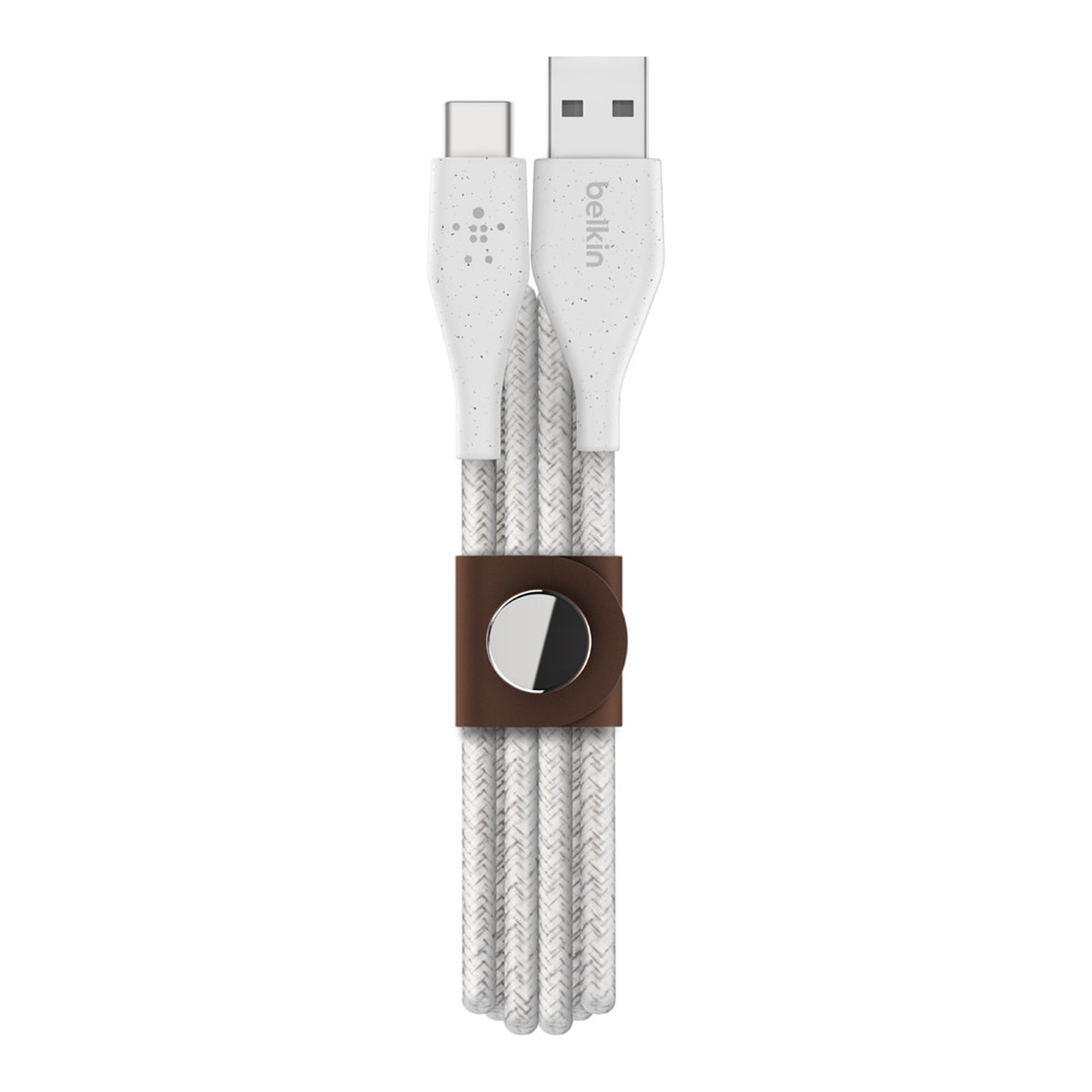 Belkin DuraTek Plus USB-C vers USB-A avec sangle de fermeture (Blanc) - 1.2 m - Cable & Adaptateur Belkin