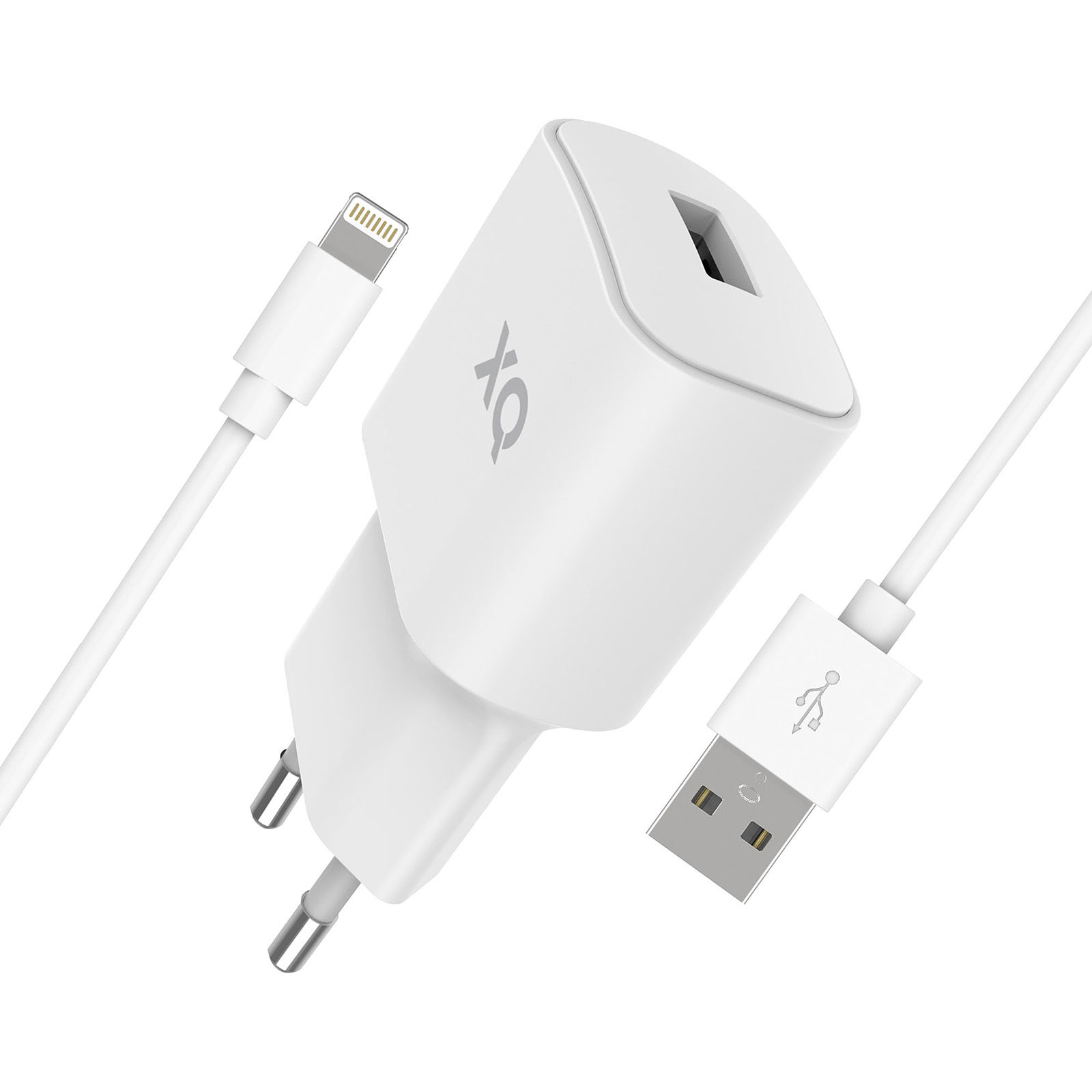 xqisit Travel Charger 2.4 A USB / Lightning Blanc - Chargeur telephone xqisit