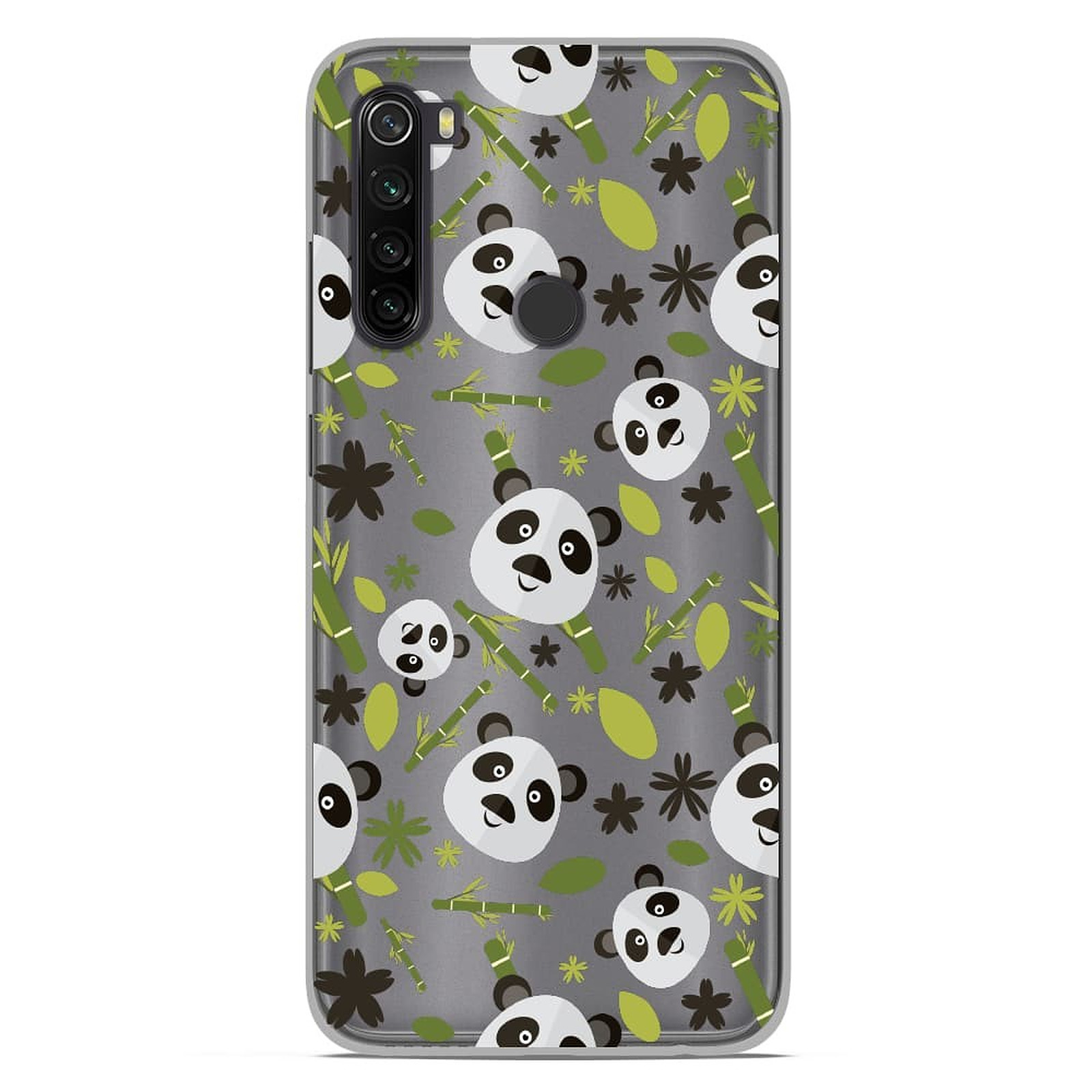 1001 Coques Coque silicone gel Xiaomi Redmi Note 8 motif Pandas et Bambou - Coque telephone 1001Coques