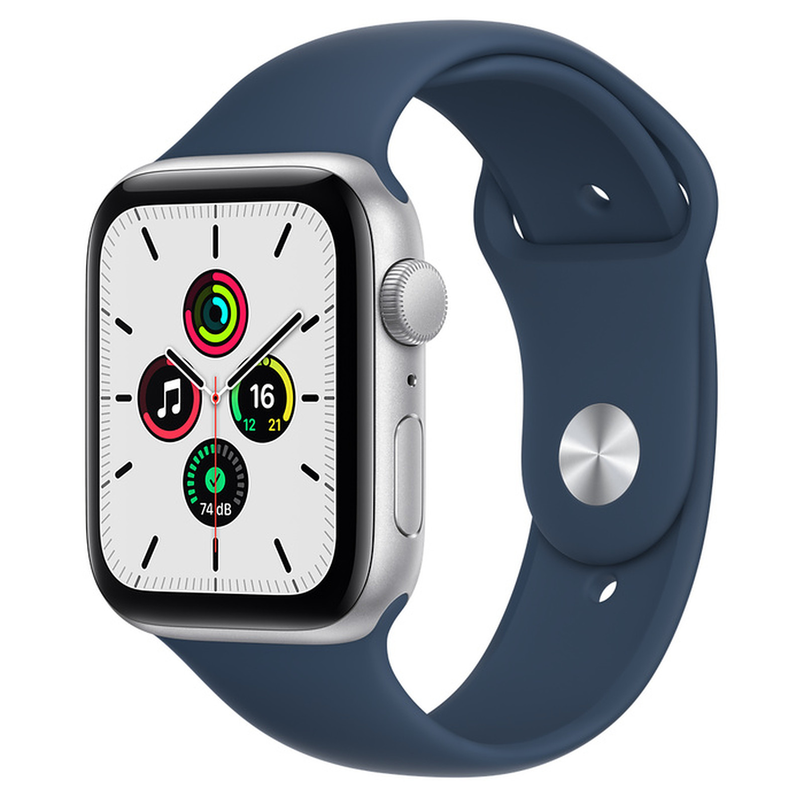 Apple Watch SE GPS Silver Aluminium Bracelet Sport Bleu Abysse 44 mm - Montre connectee Apple