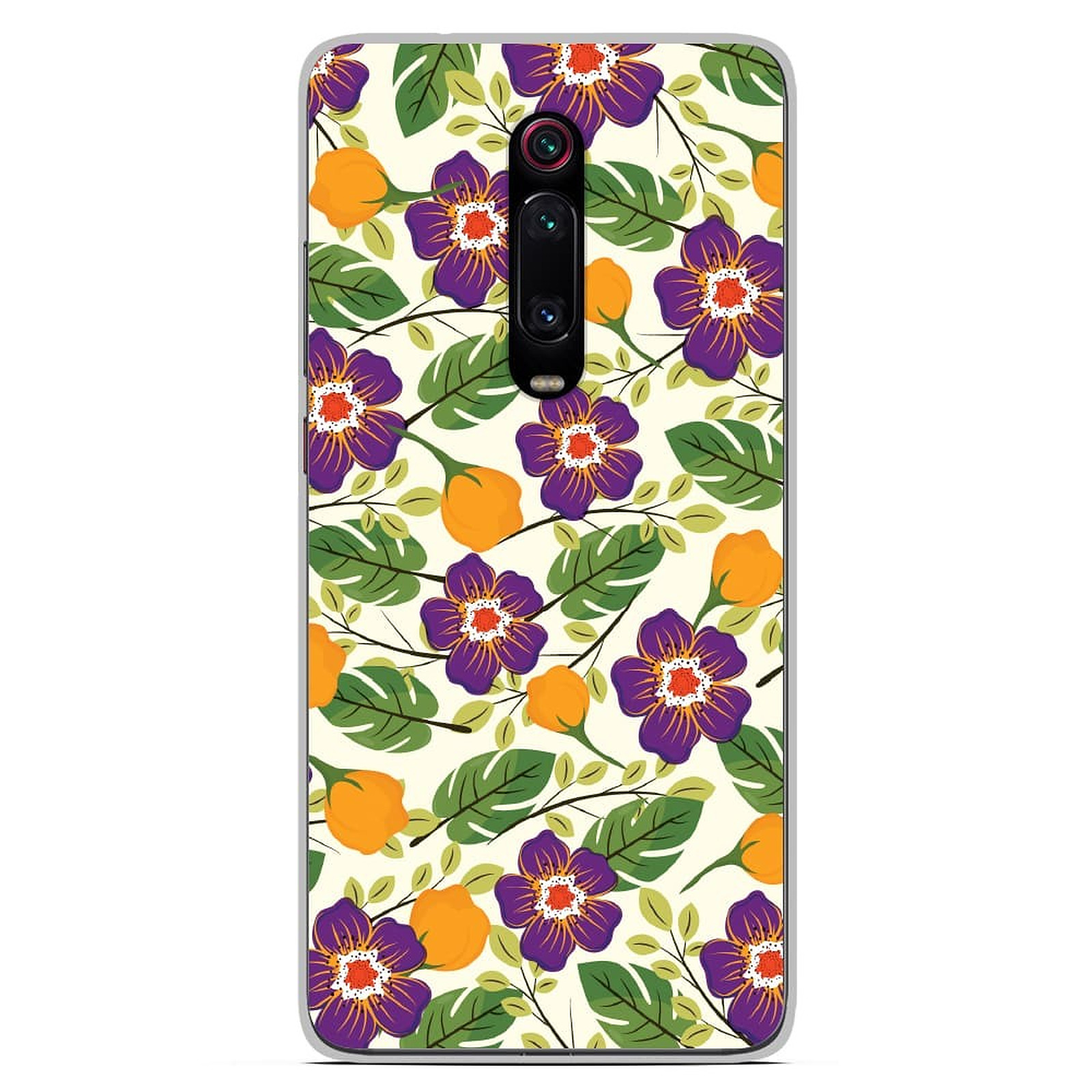 1001 Coques Coque silicone gel Xiaomi Mi 9T motif Fleurs Violettes - Coque telephone 1001Coques