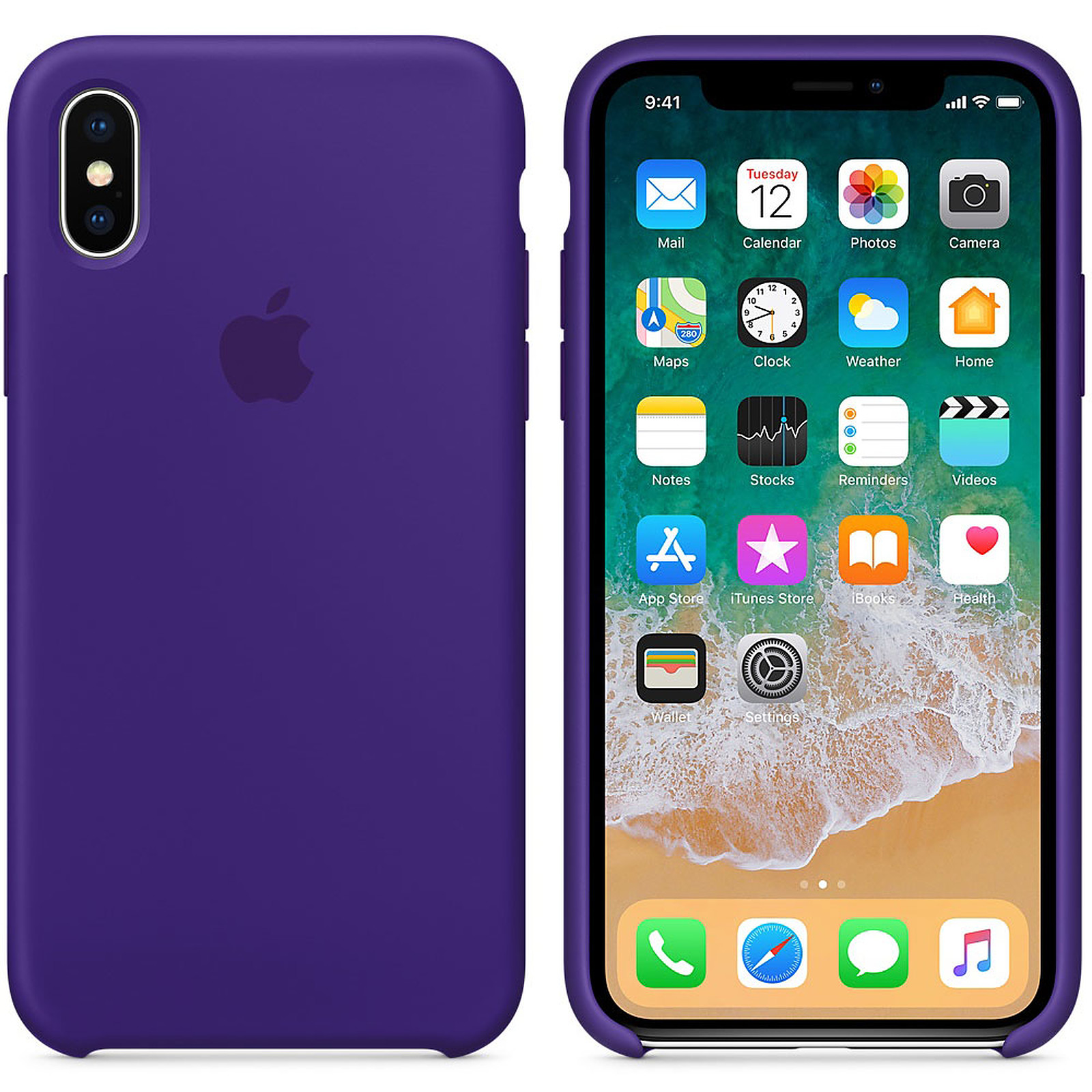 Apple Coque en silicone Ultraviolet Apple iPhone X - Coque telephone Apple