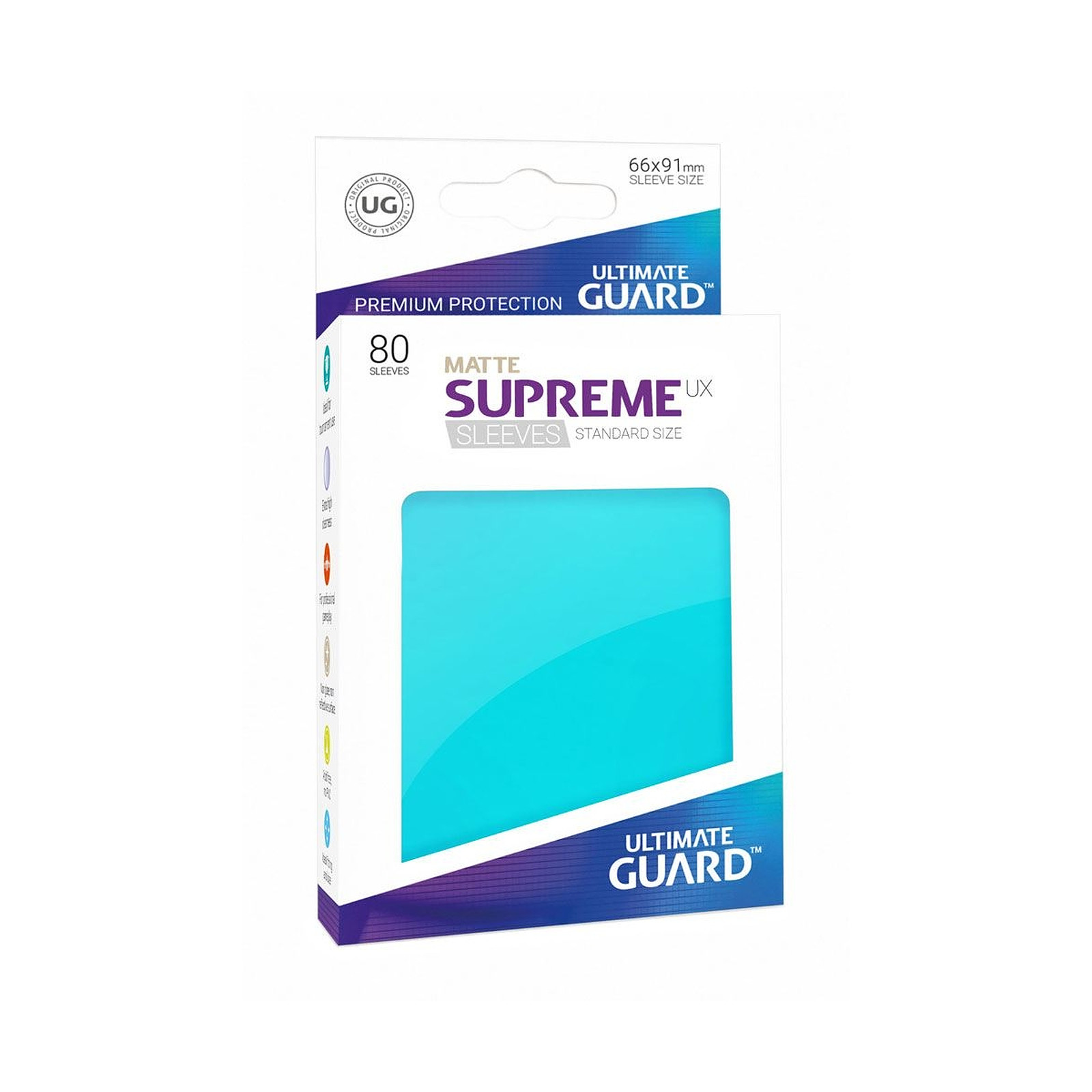 Ultimate Guard - 80 pochettes Supreme UX Sleeves taille standard Aigue-marine Mat - Accessoire jeux Ultimate Guard