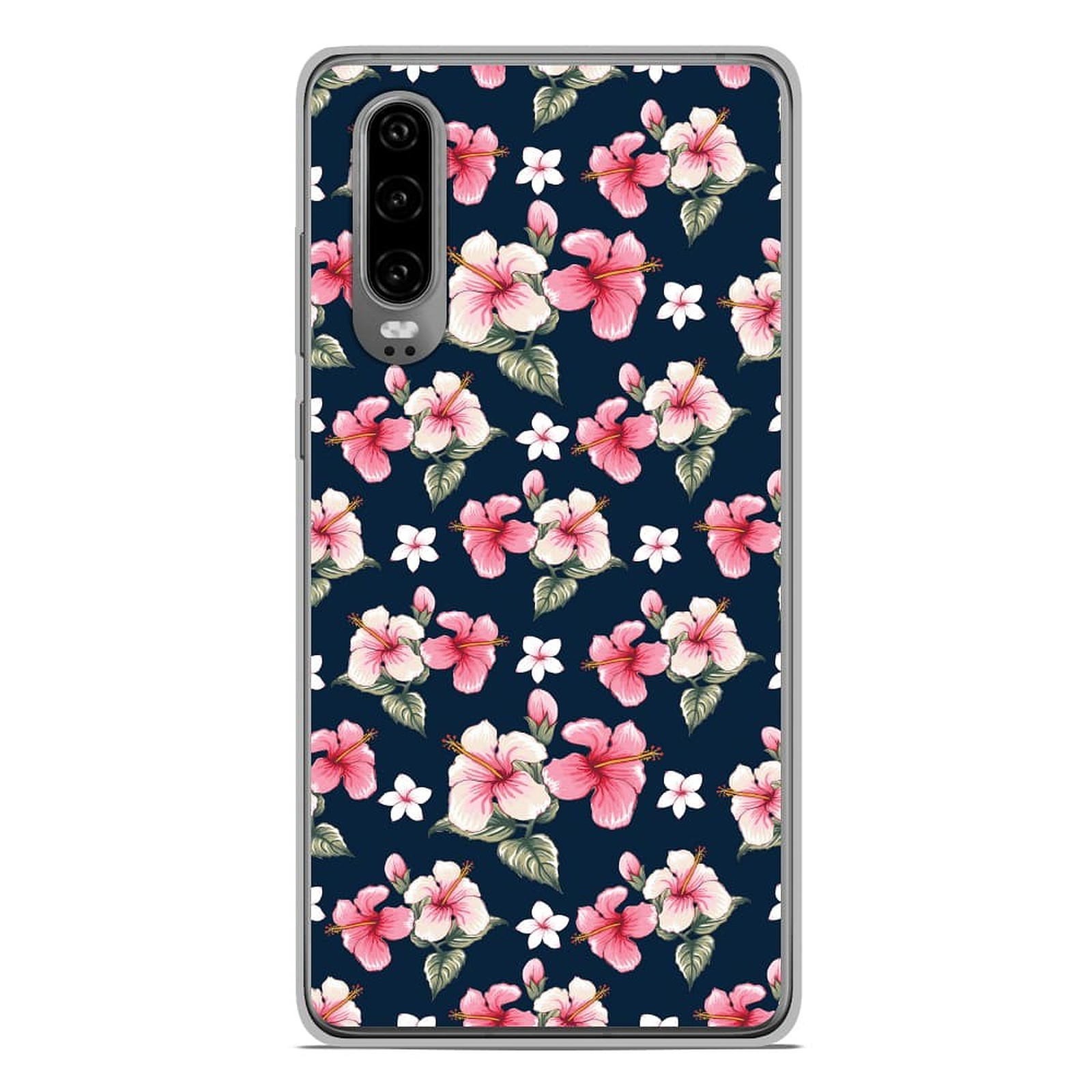 1001 Coques Coque silicone gel Huawei P30 motif Hibiscus Vintage - Coque telephone 1001Coques