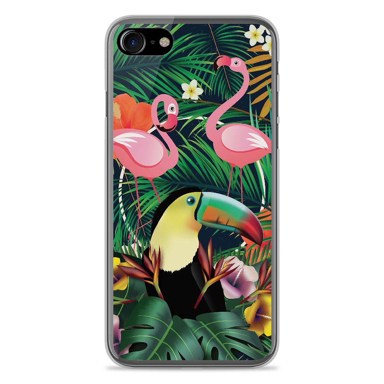 1001 Coques Coque silicone gel Apple IPhone 7 motif Tropical Toucan - Coque telephone 1001Coques