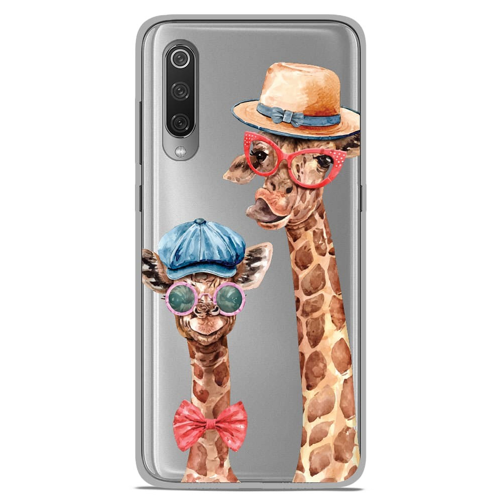 1001 Coques Coque silicone gel Xiaomi Mi 9 / Mi 9 Pro motif Funny Girafe - Coque telephone 1001Coques