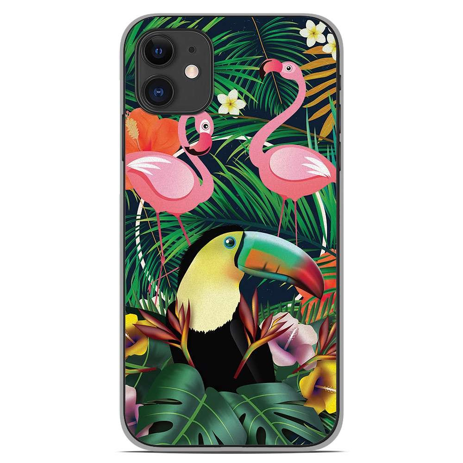 1001 Coques Coque silicone gel Apple iPhone 11 motif Tropical Toucan - Coque telephone 1001Coques