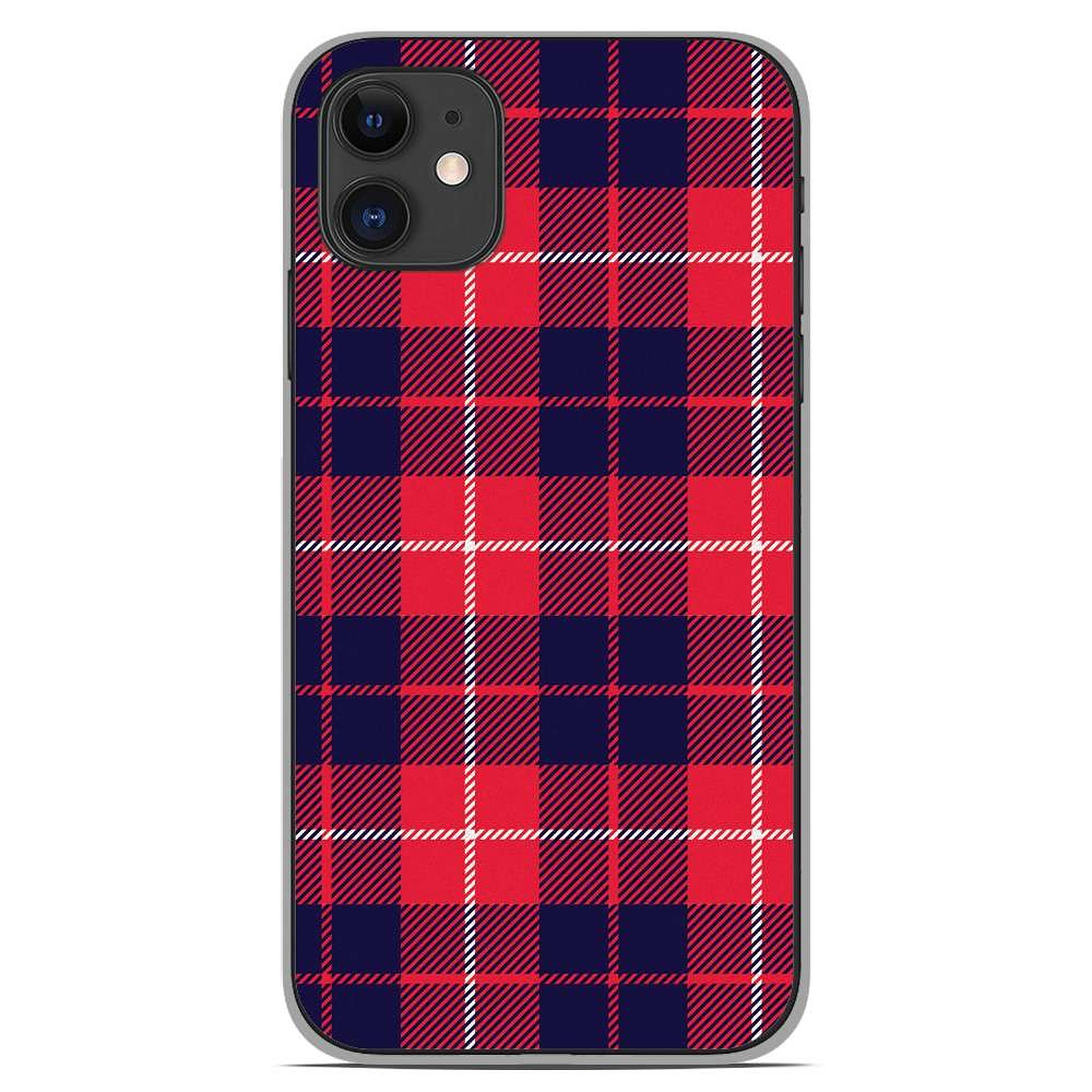 1001 Coques Coque silicone gel Apple iPhone 11 motif Tartan Rouge 2 - Coque telephone 1001Coques