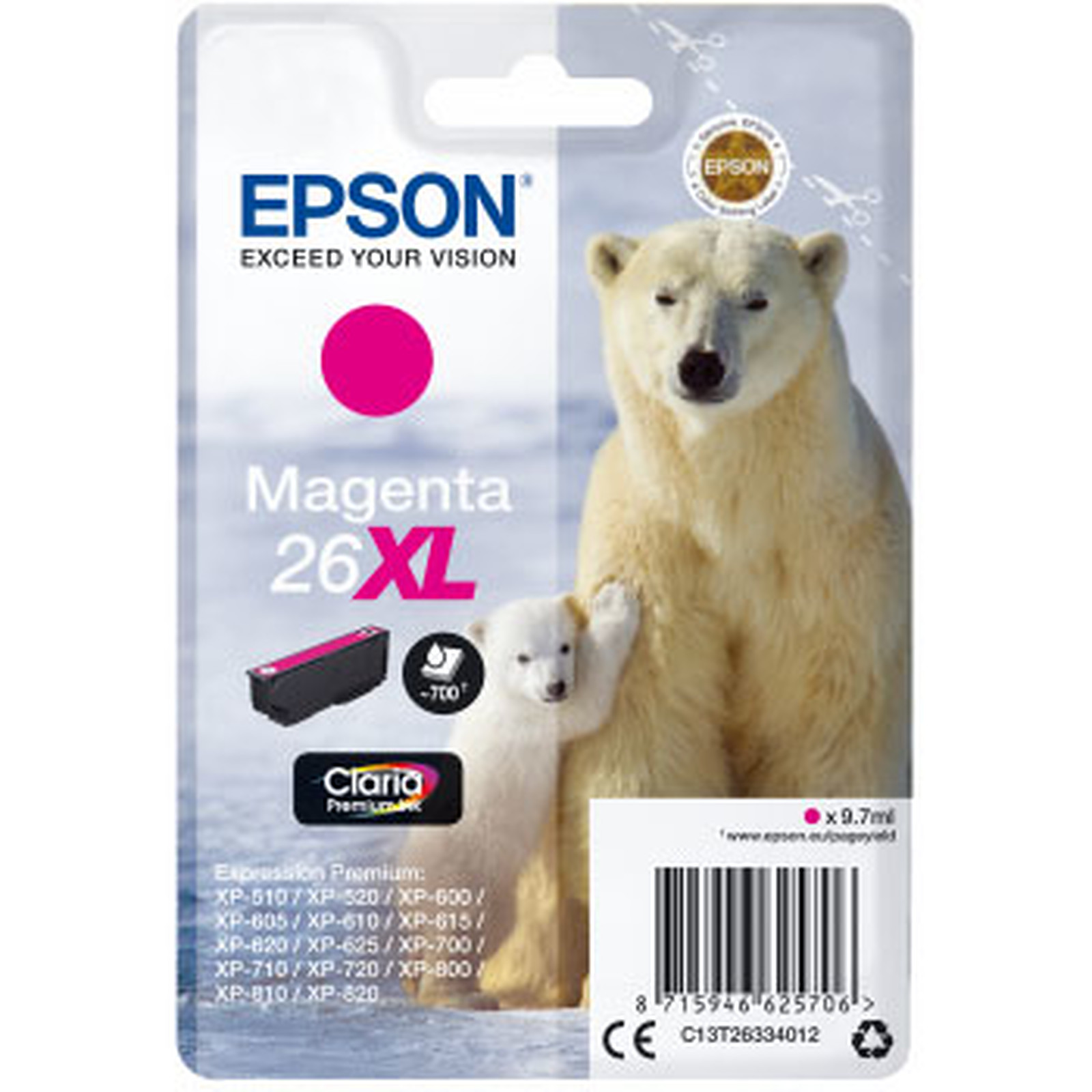 Epson Ours Polaire 26 XL Magenta - Cartouche imprimante Epson