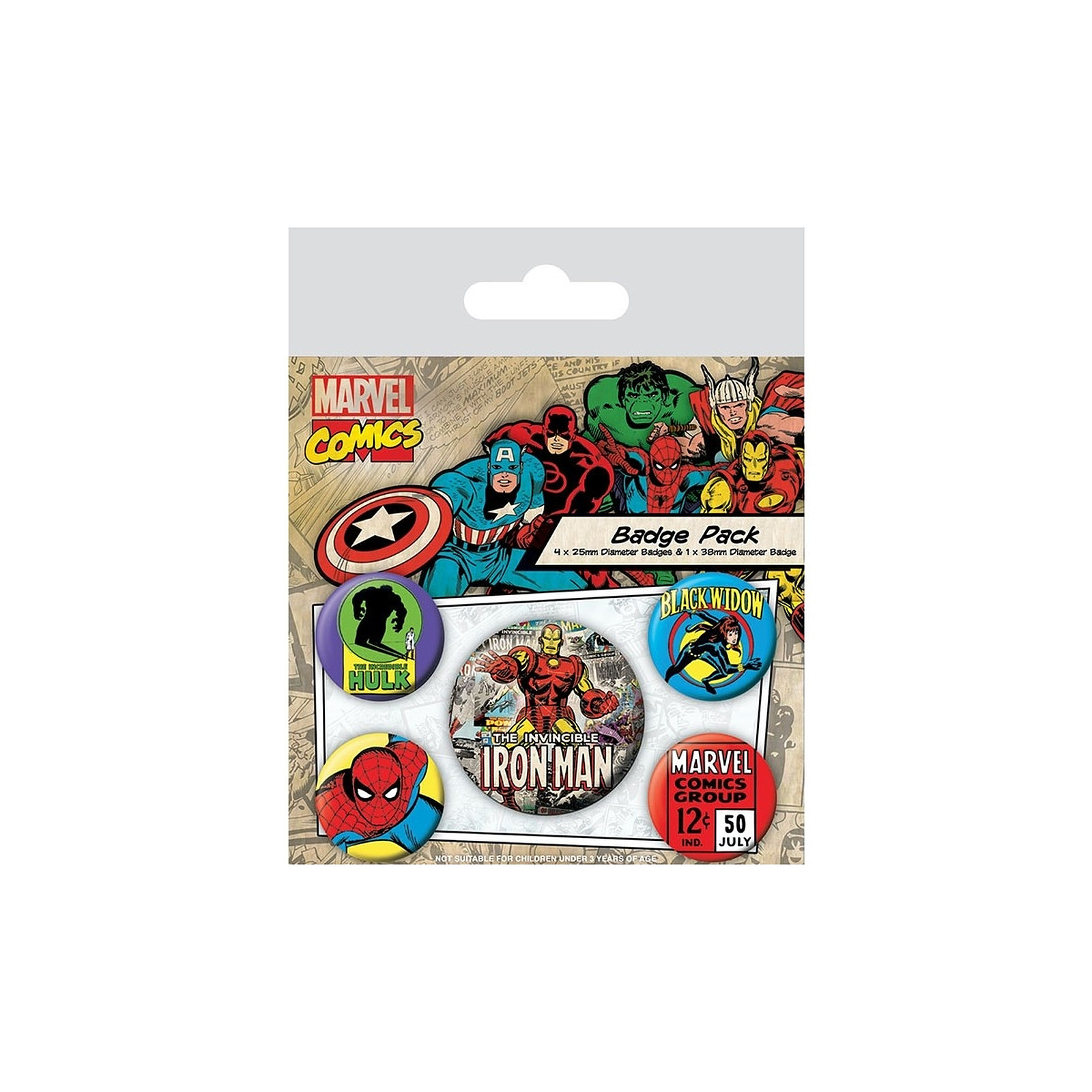 Marvel Comics - Pack 5 badges Iron Man - Figurines Pyramid International