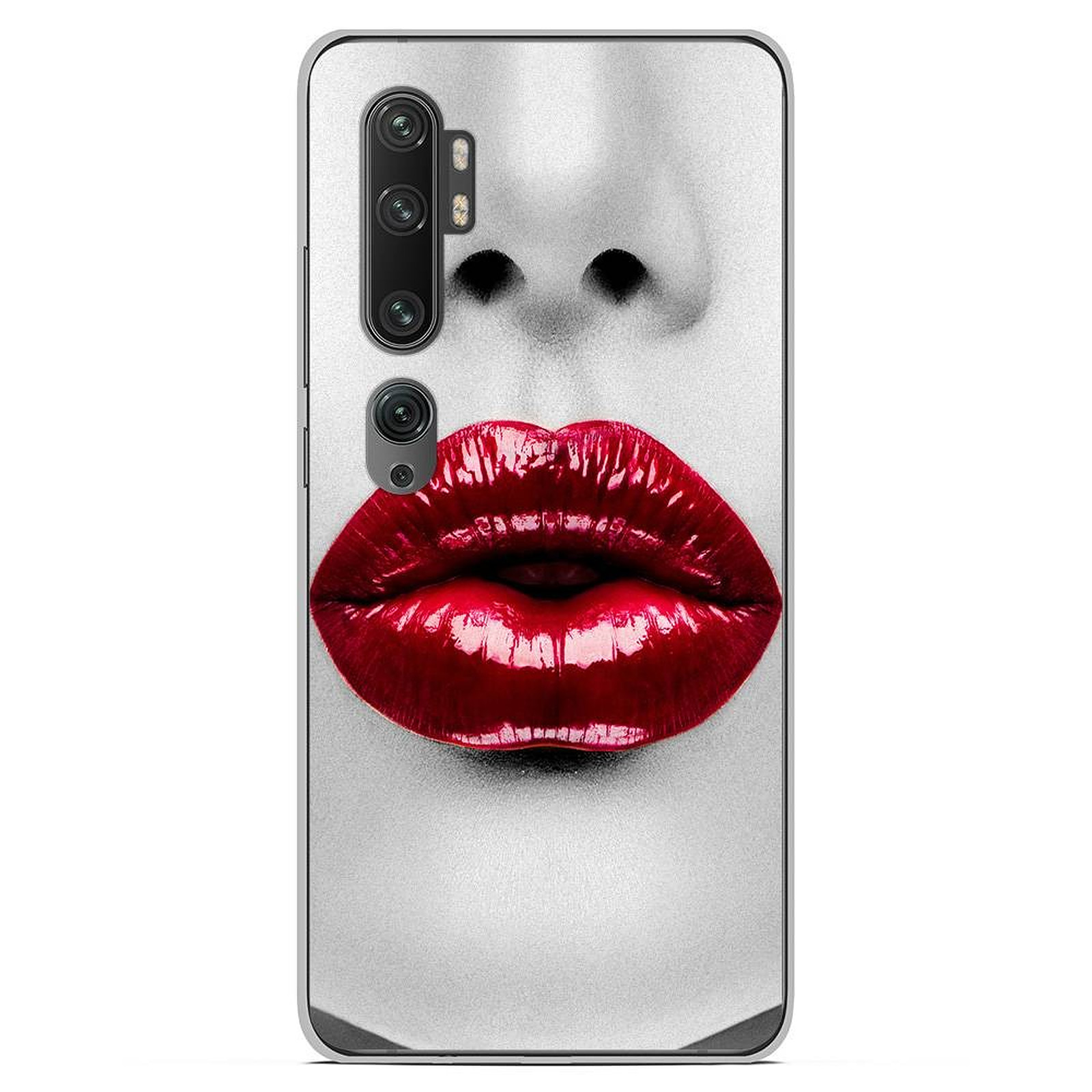 1001 Coques Coque silicone gel Xiaomi Mi Note 10 motif Lèvres Rouges - Coque telephone 1001Coques