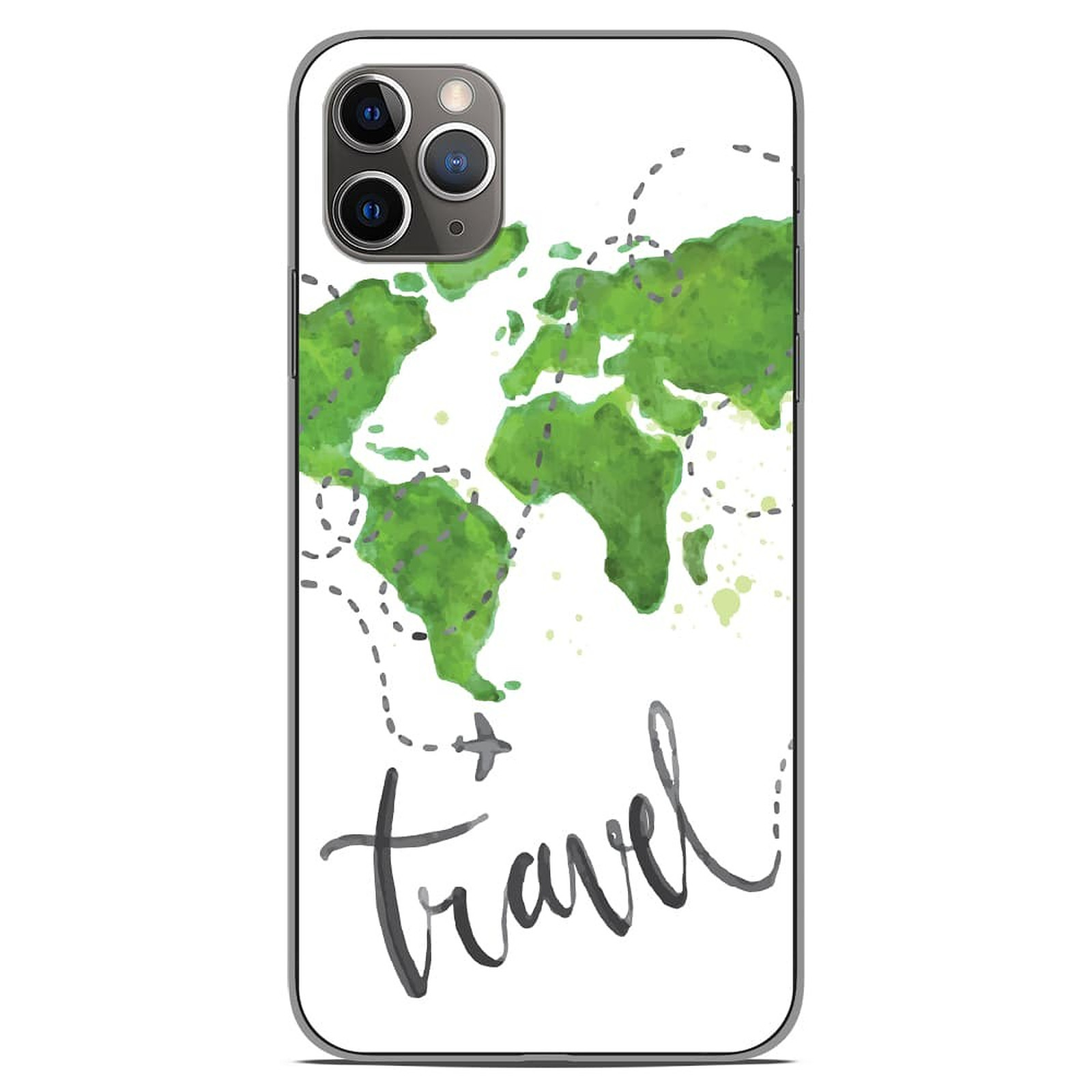 1001 Coques Coque silicone gel Apple iPhone 11 Pro Max motif Map Travel - Coque telephone 1001Coques