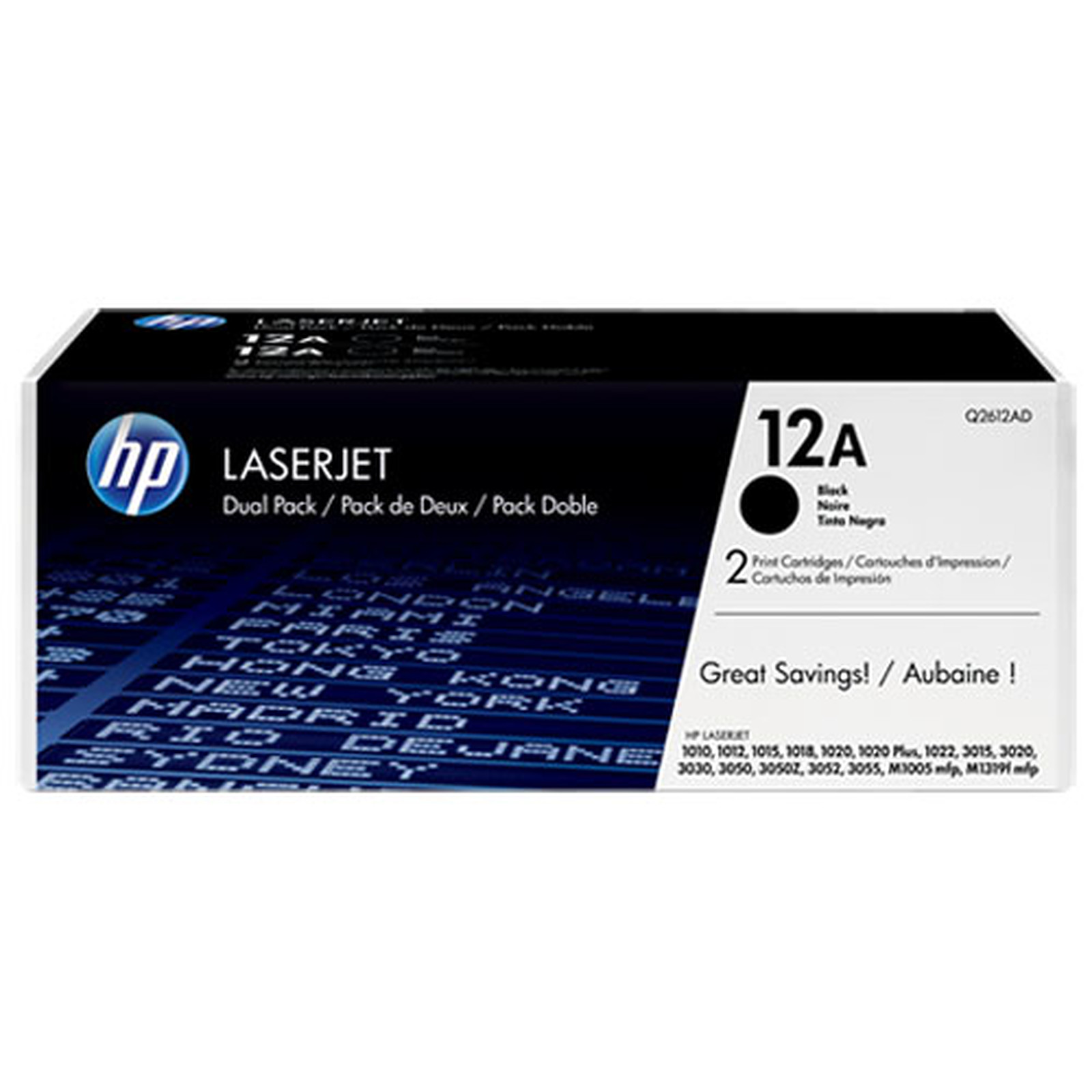 HP 12A Bipack (Q2612AD) - Noir - Toner imprimante HP