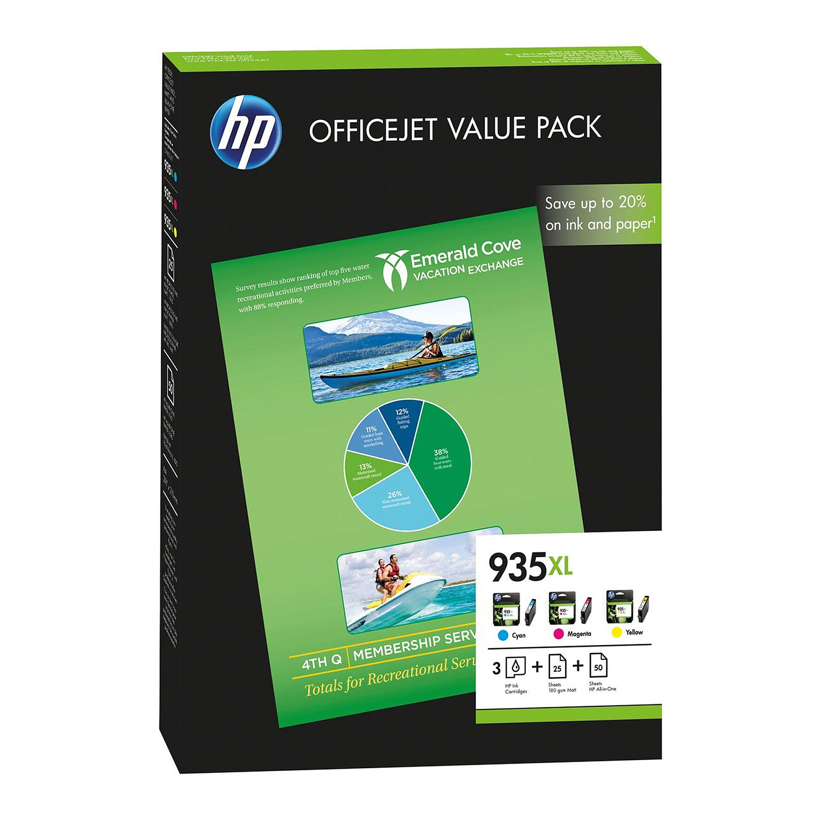 HP Officejet 935XL Value Pack (F6U78AE) - Cyan, Magenta et Jaune - Cartouche imprimante HP
