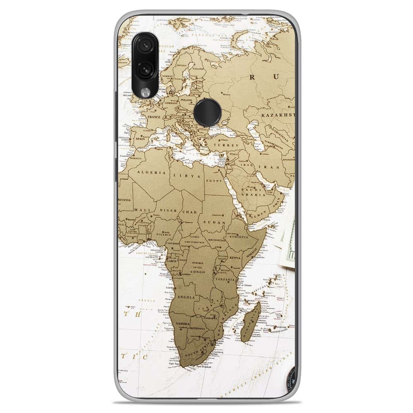 1001 Coques Coque silicone gel Xiaomi Redmi Note 7 / Note 7 Pro motif Map Europe Afrique - Coque telephone 1001Coques