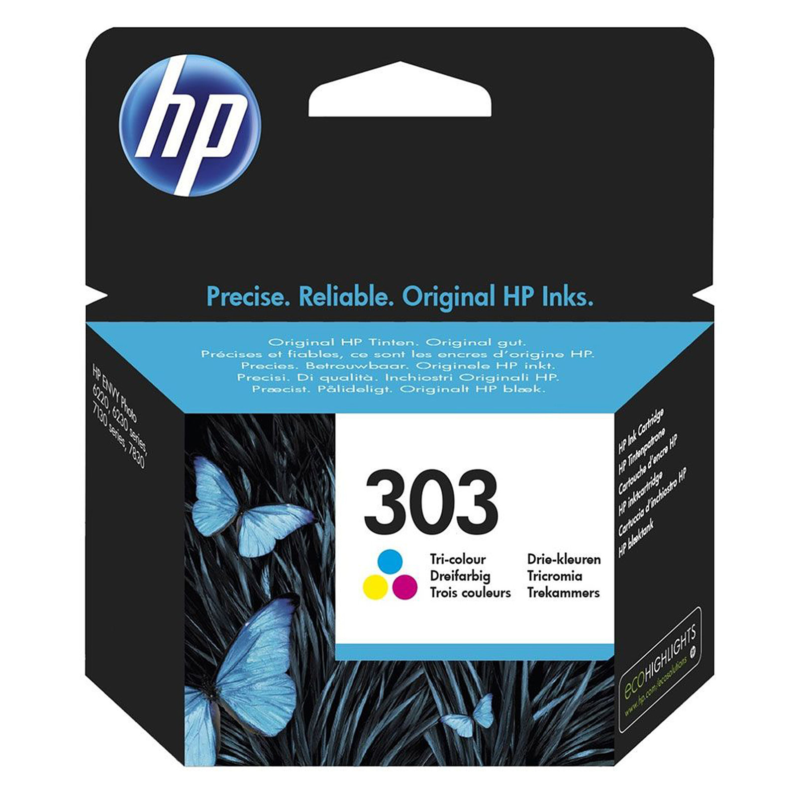 HP 303 (T6N01AE) - Cyan, Mangenta et Jaune - Cartouche imprimante HP