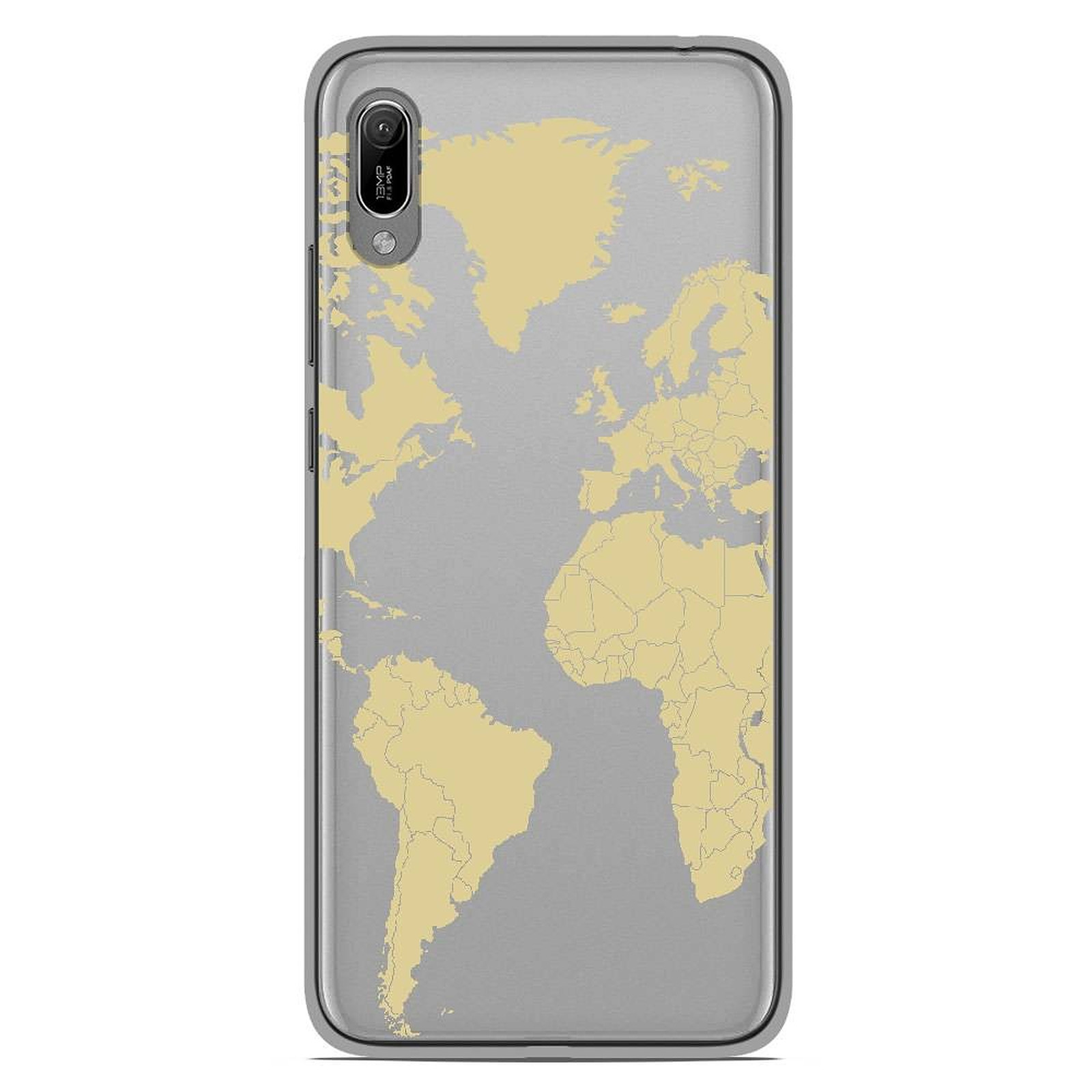 1001 Coques Coque silicone gel Huawei Y6 2019 motif Map beige - Coque telephone 1001Coques