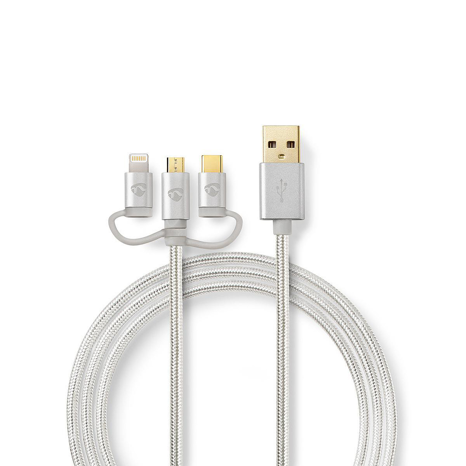 Nedis Cable 3-en-1 USB vers micro-USB, USB-C, Lightning - 1 m - Cable & Adaptateur NEDIS