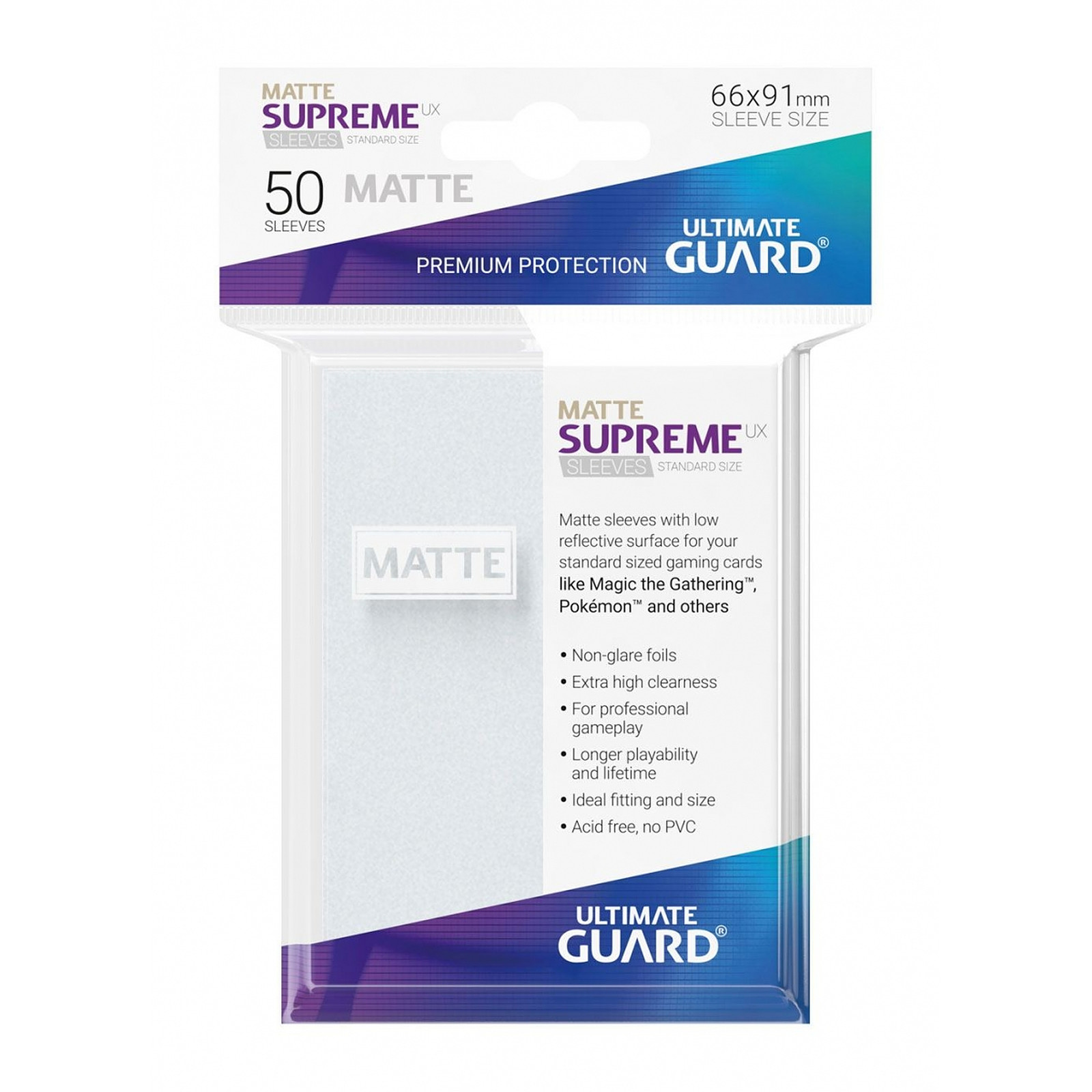 Ultimate Guard - 50 pochettes Supreme UX Sleeves taille standard Frosted Mat - Accessoire jeux Ultimate Guard