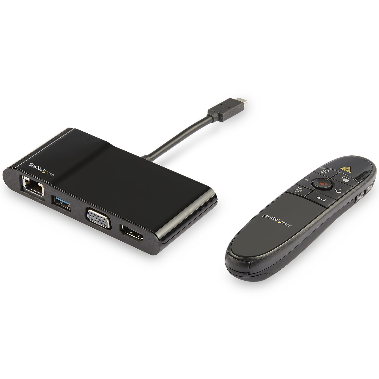 StarTech.com Adaptateur multiport AV numerique USB-C avec telecommande vers HDMI, VGA et GbE - USB StarTech.com