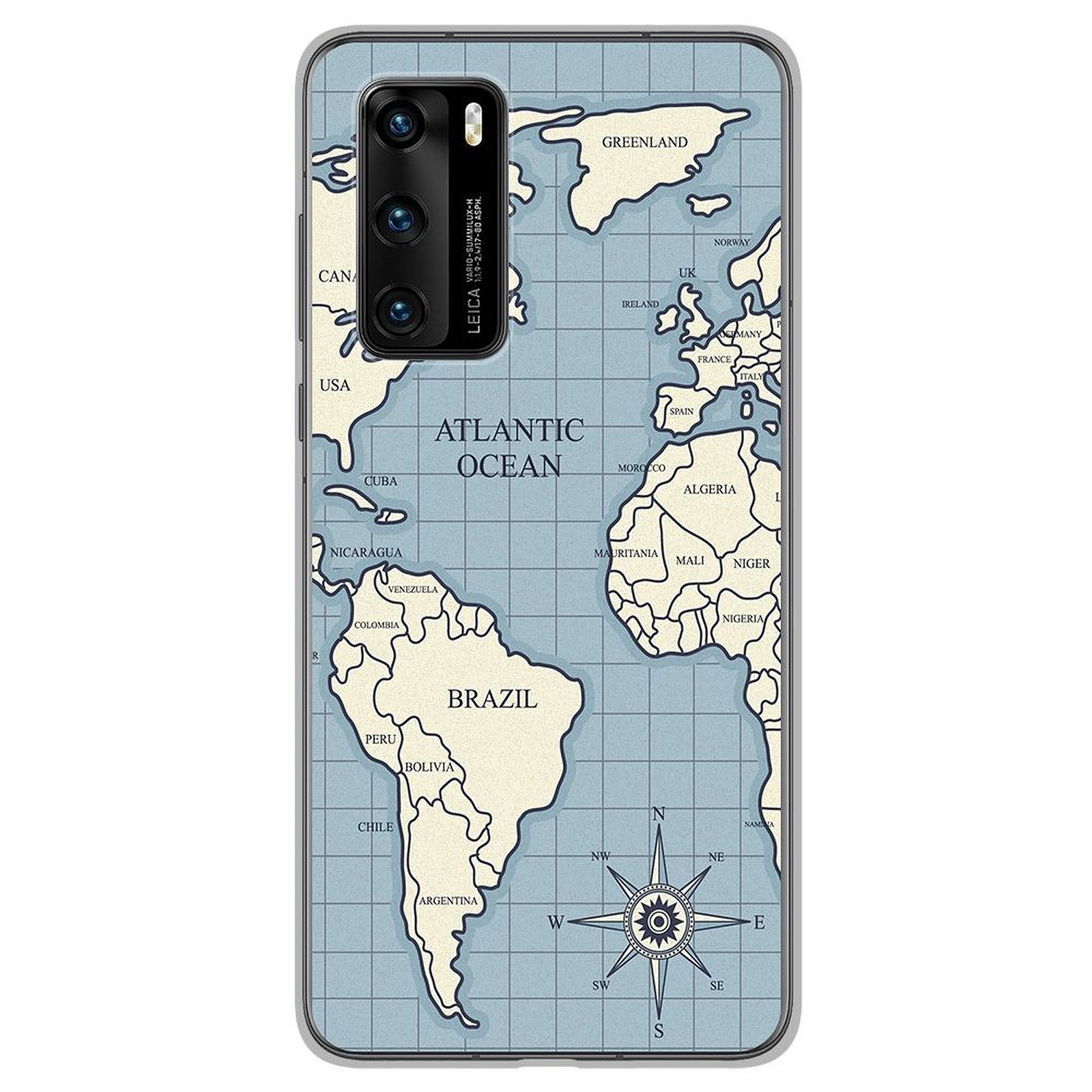 1001 Coques Coque silicone gel Huawei P40 motif Map vintage - Coque telephone 1001Coques
