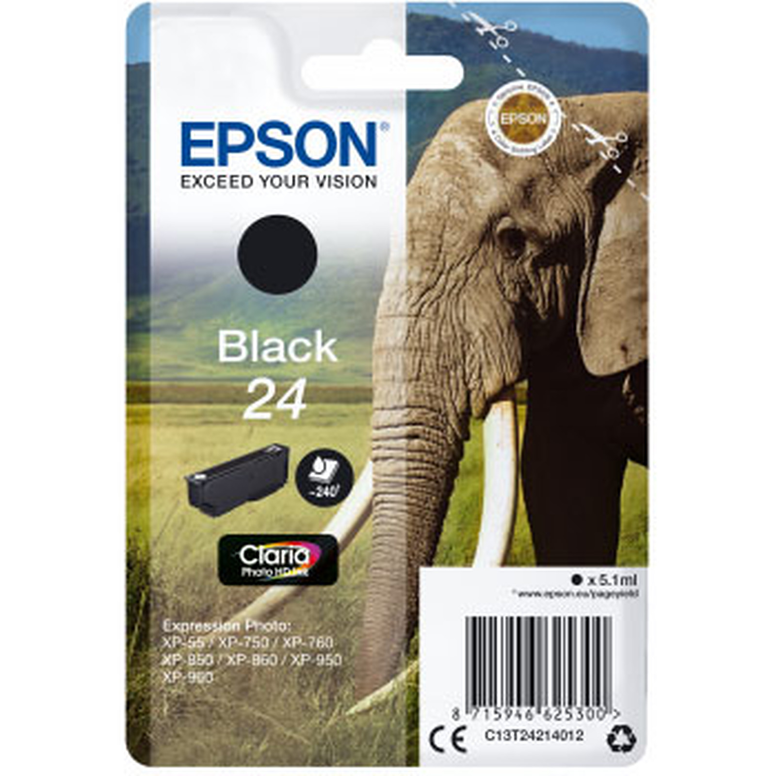 Epson Elephant 24 Noir - Cartouche imprimante Epson