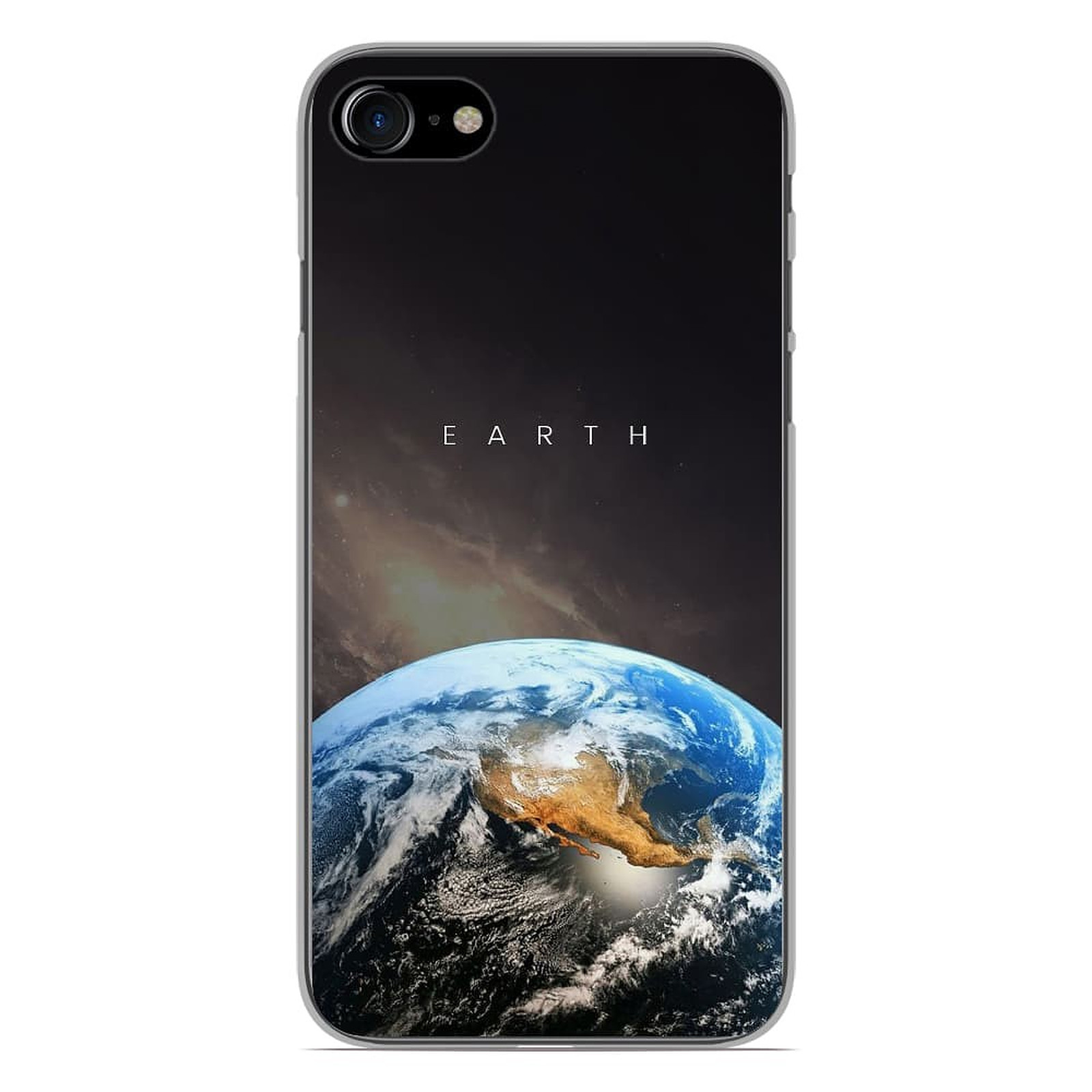 1001 Coques Coque silicone gel Apple iPhone 7 motif Earth - Coque telephone 1001Coques