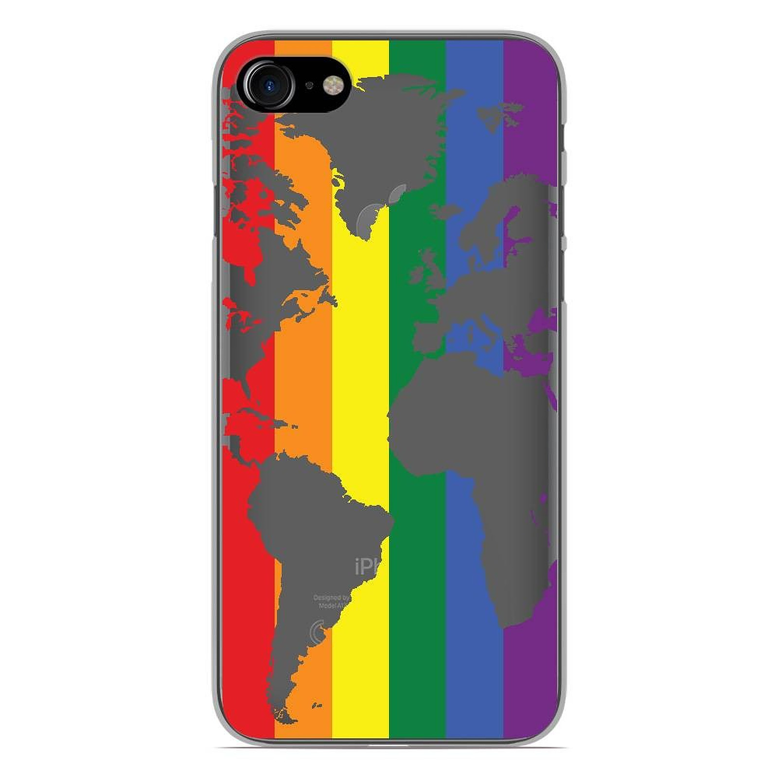 1001 Coques Coque silicone gel Apple iPhone 8 motif Map LGBT - Coque telephone 1001Coques