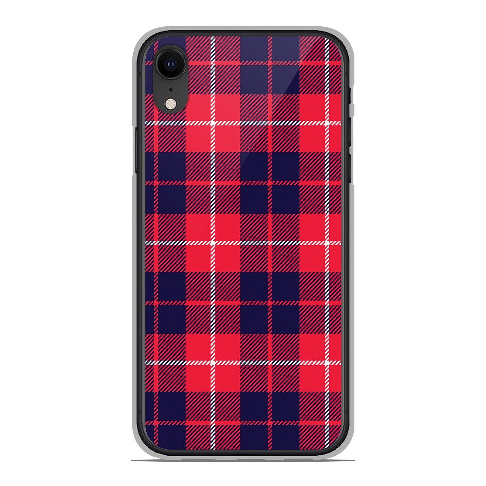 1001 Coques Coque silicone gel Apple iPhone XR motif Tartan Rouge 2 - Coque telephone 1001Coques