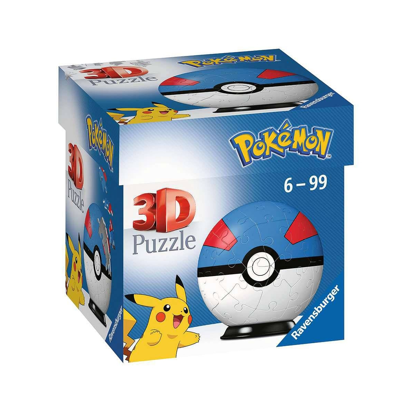 Pokemon - Puzzle 3D Pokeballs: Super Ball (54 pièces) - Puzzle Ravensburger