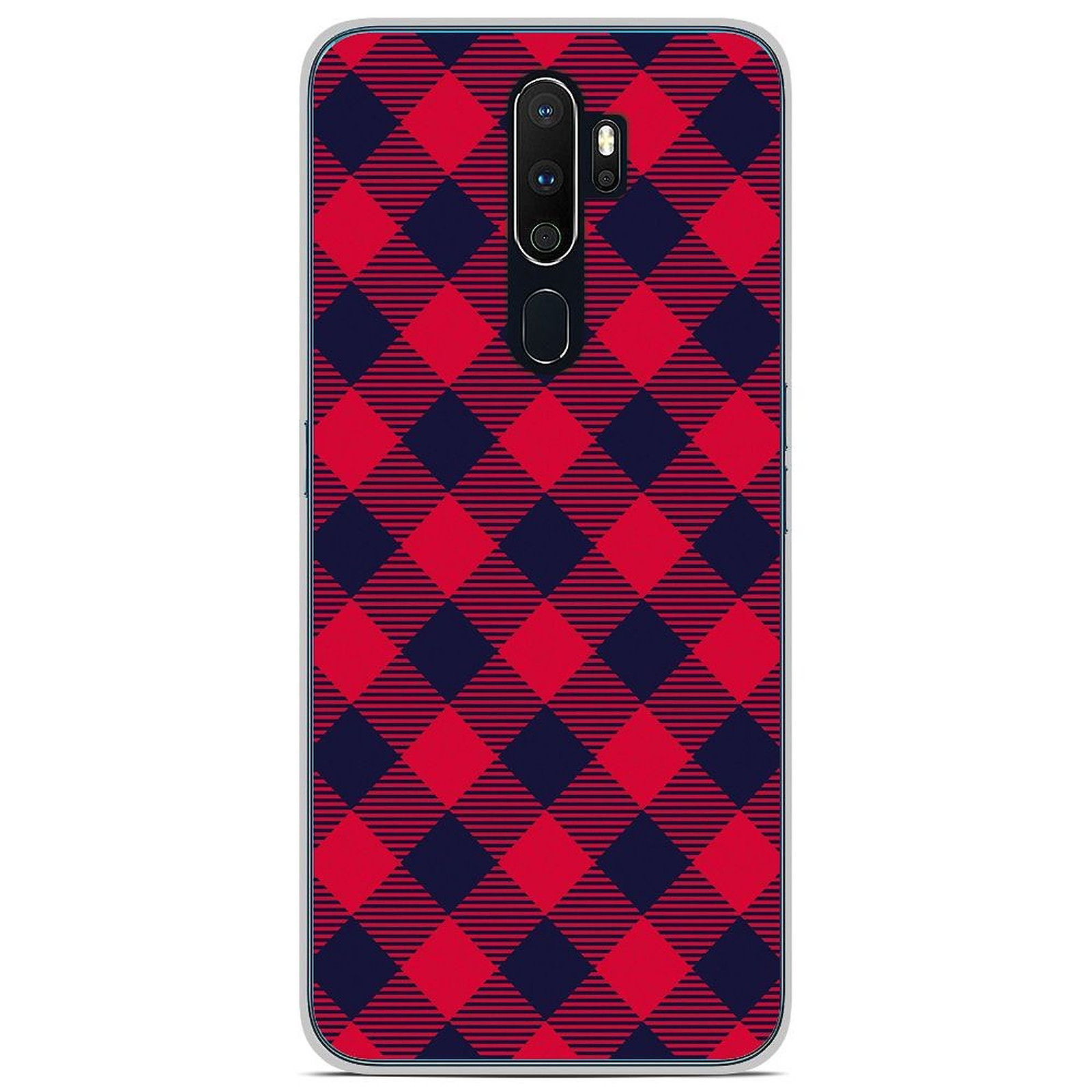 1001 Coques Coque silicone gel Oppo A9 2020 motif Tartan Rouge - Coque telephone 1001Coques