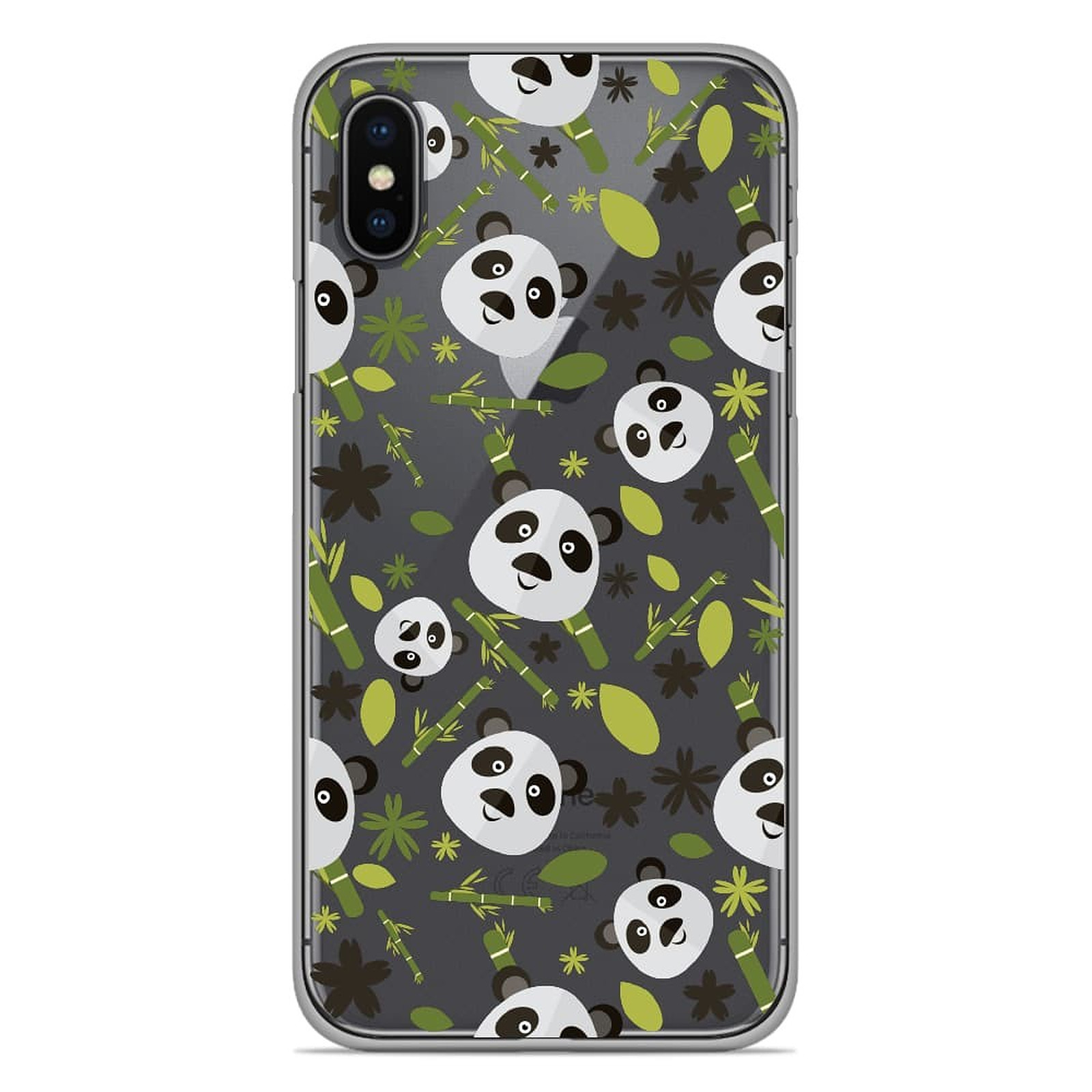 1001 Coques Coque silicone gel Apple iPhone XS Max motif Pandas et Bambou - Coque telephone 1001Coques