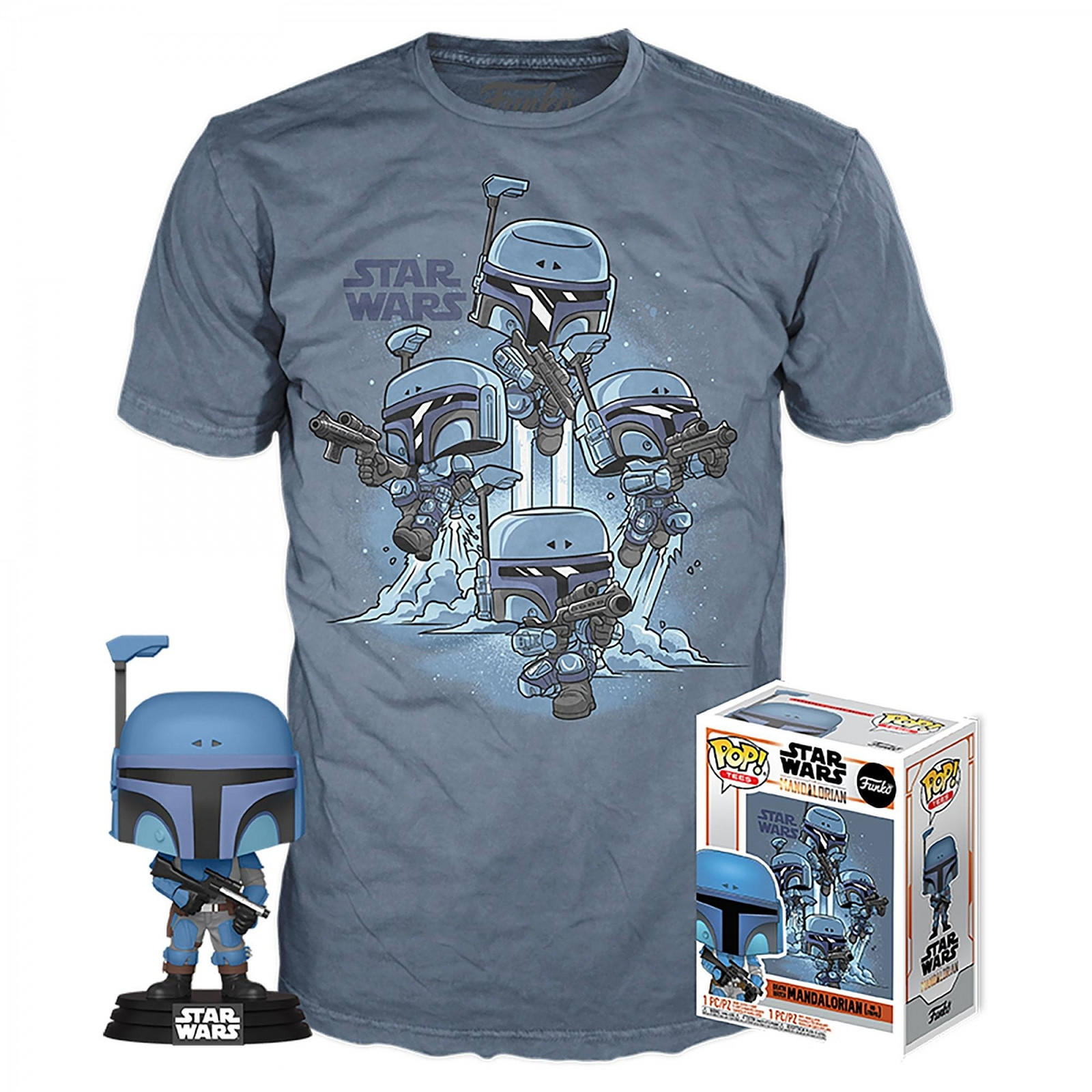 Star Wars The Mandalorian - Figurine POP! et T-Shirt The Mandalorian - Taille L - Figurines Funko