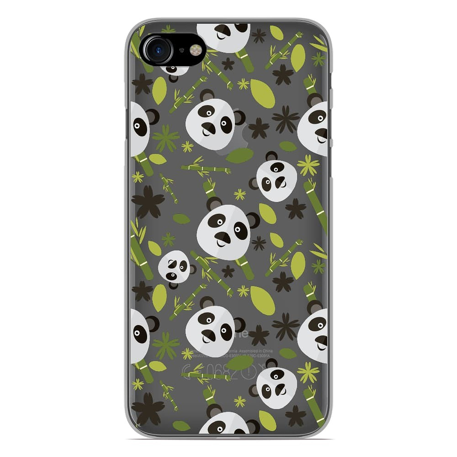 1001 Coques Coque silicone gel Apple iPhone 8 motif Pandas et Bambou - Coque telephone 1001Coques