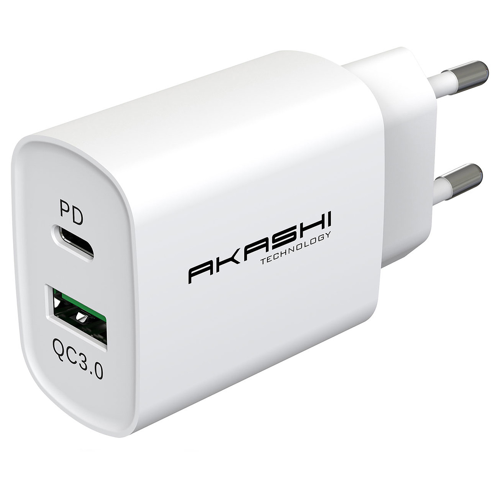 Akashi Chargeur Secteur 20W USB-A Quick Charge 3.0 Blanc - USB Akashi