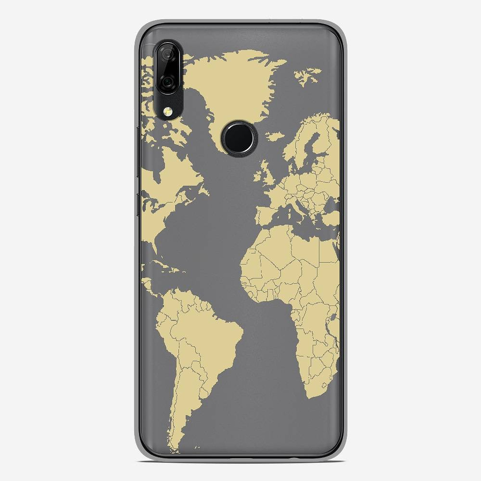 1001 Coques Coque silicone gel Huawei P Smart Z motif Map beige - Coque telephone 1001Coques