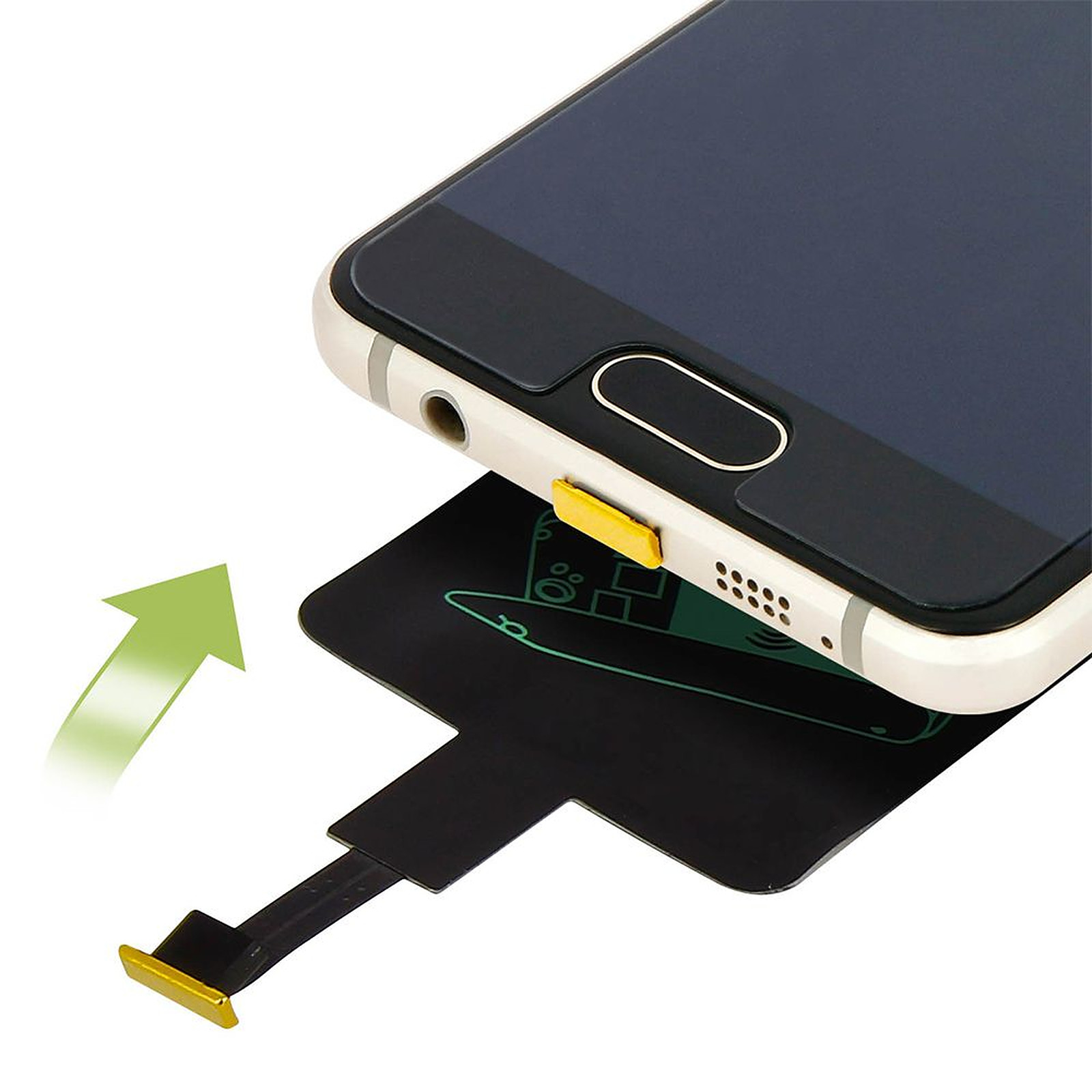 Evetane Adaptateur pour charge a  induction Micro-USB ( necessite un chargeur a  induction) - Chargeur telephone Evetane