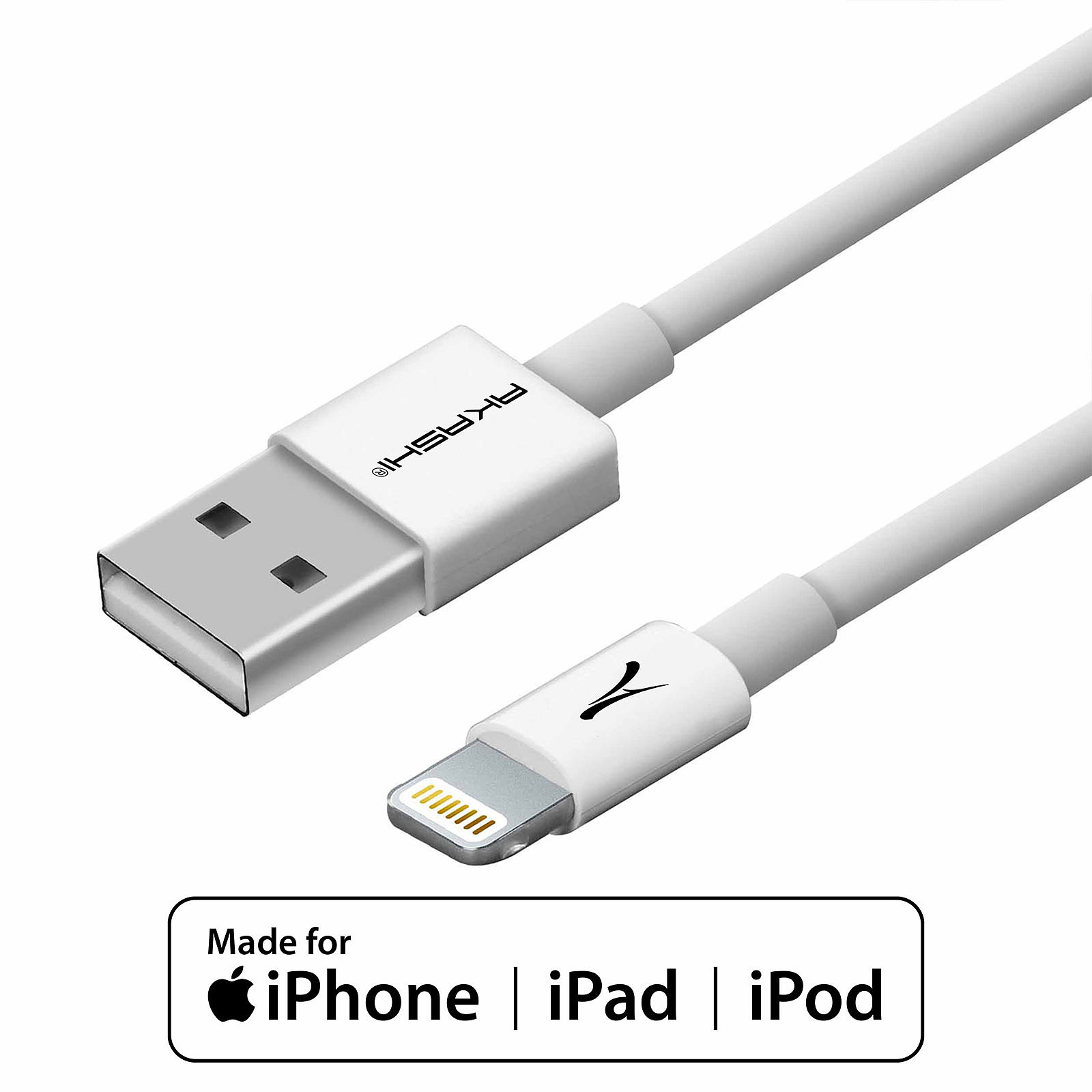 Akashi Cable USB-A vers Lightning MFI (Blanc) - USB Akashi