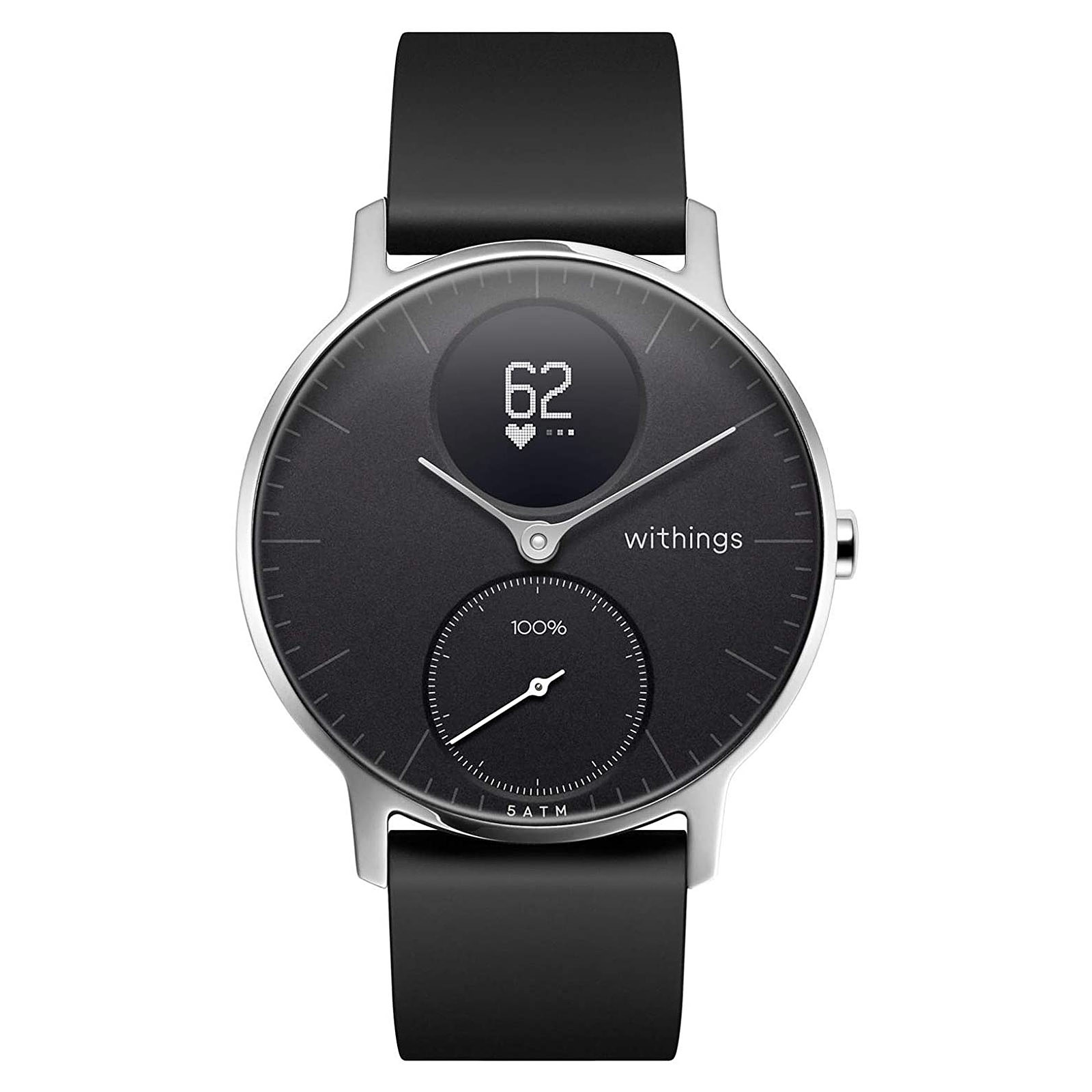 Withings Montre Connectee Capteur d'activite Frequence Cardiaque Steel Noir - Montre connectee Withings