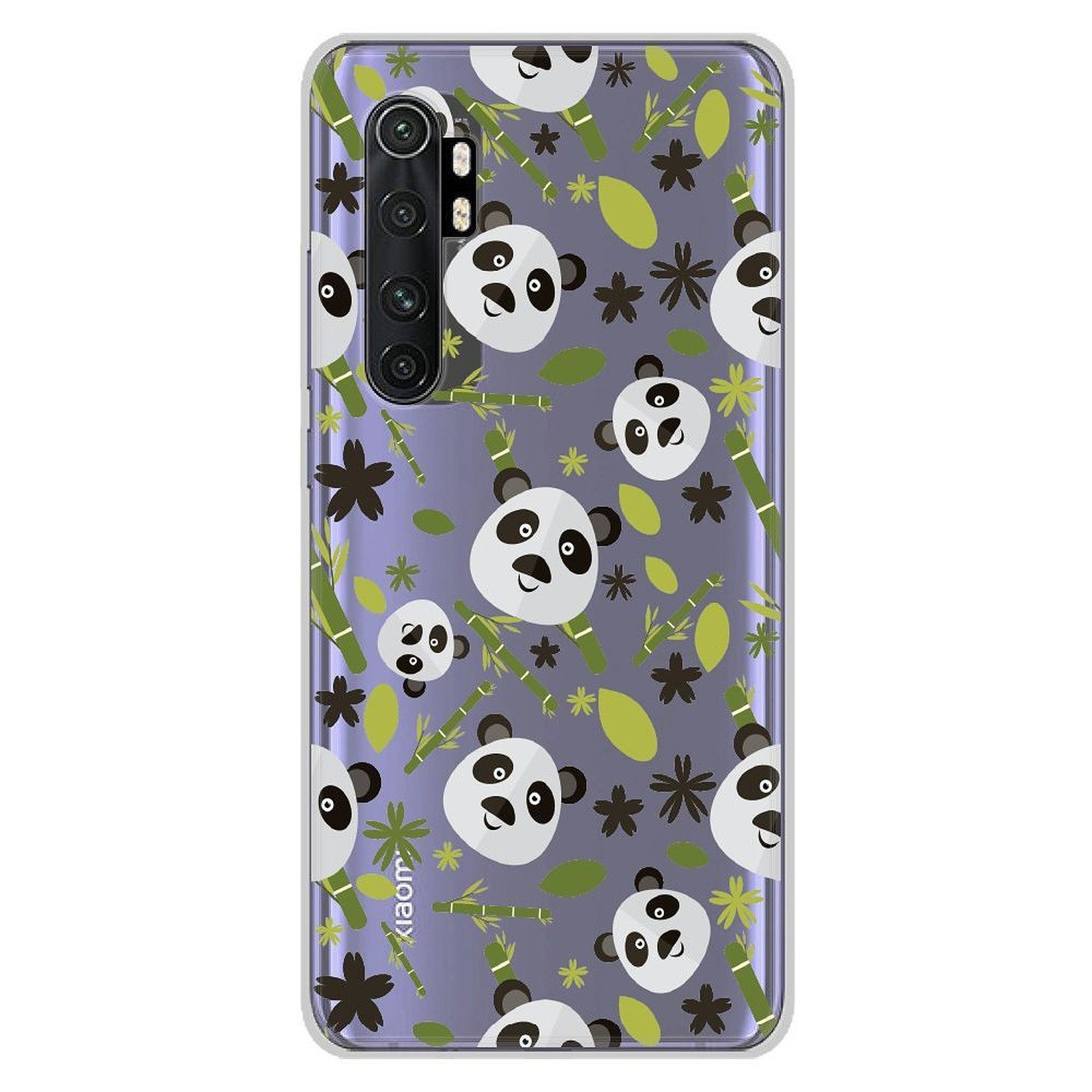 1001 Coques Coque silicone gel Xiaomi Mi Note 10 lite motif Pandas et Bambou - Coque telephone 1001Coques