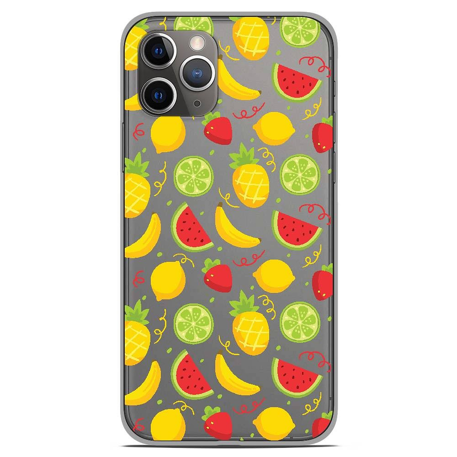 1001 Coques Coque silicone gel Apple iPhone 11 Pro motif Fruits tropicaux - Coque telephone 1001Coques